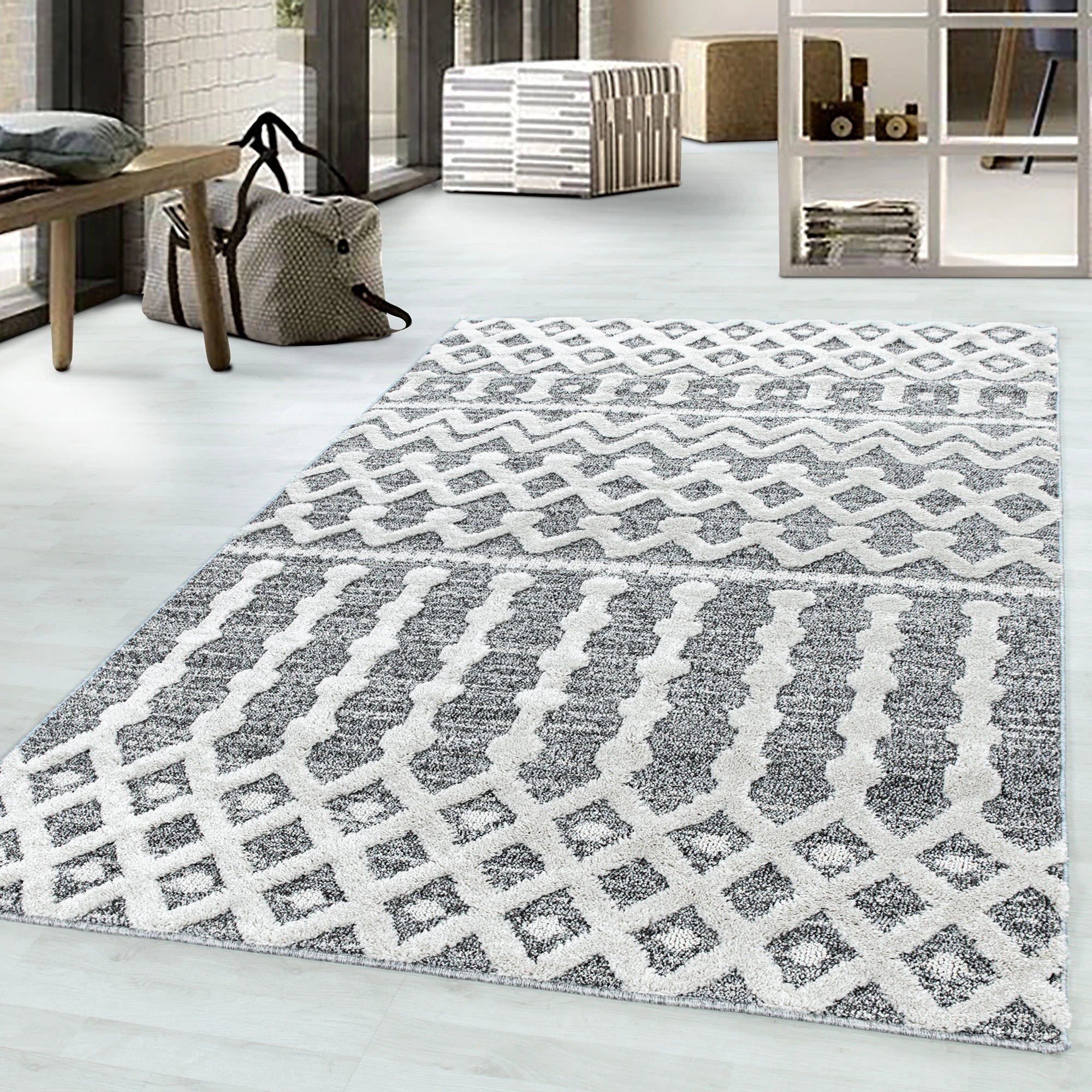 Bohemian Chic Area Rug Gray