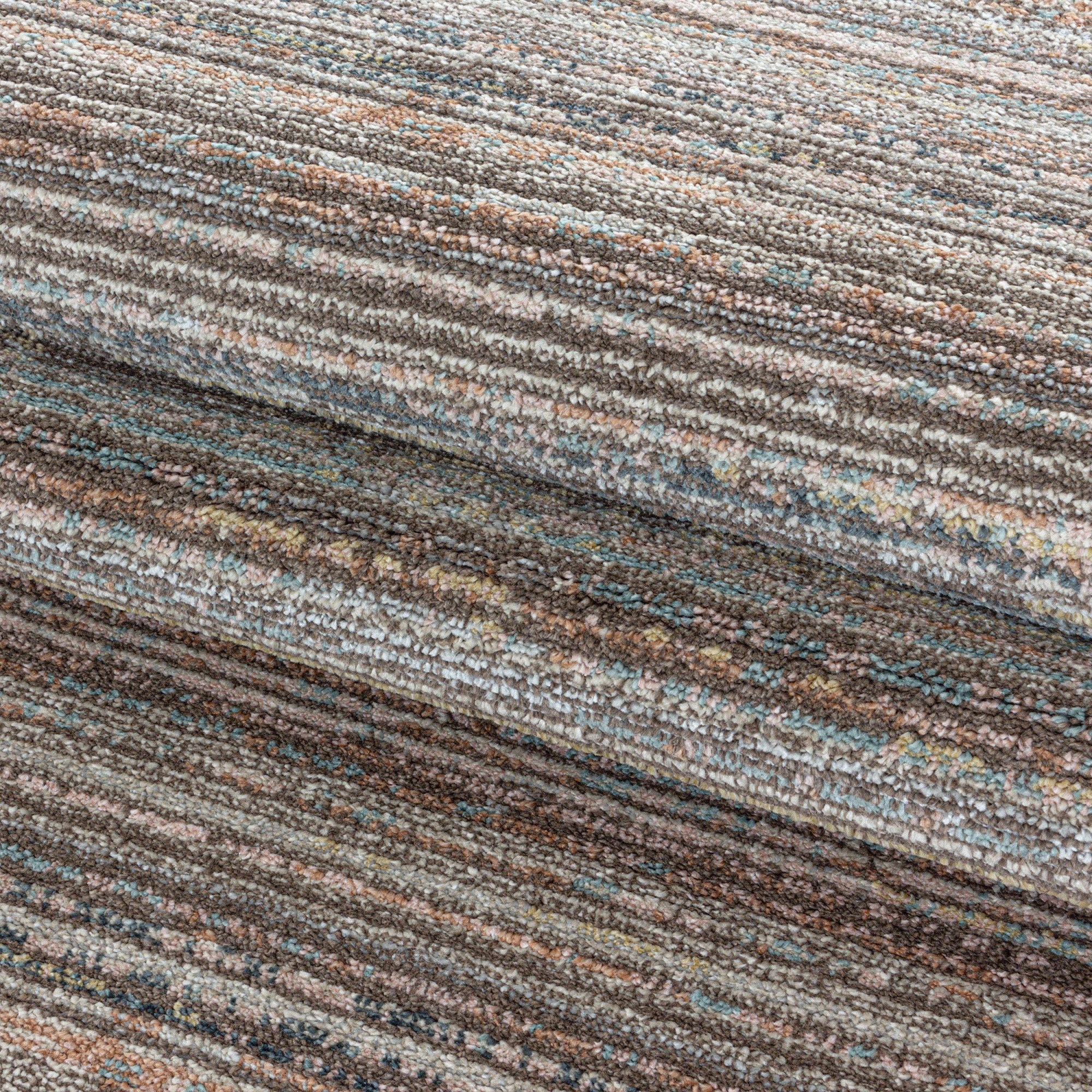 Striped Streaked Rug Brown