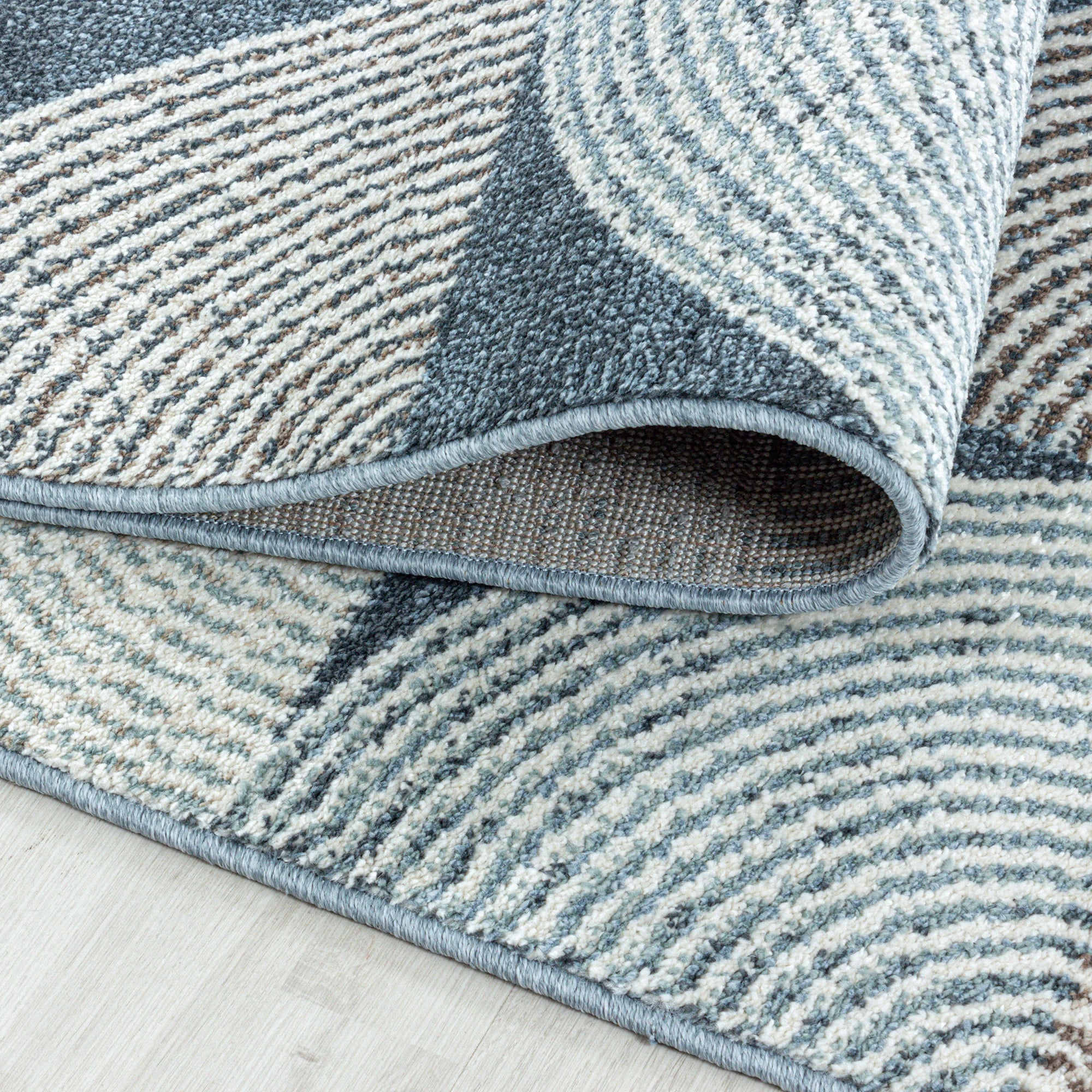 Geometric Polygon Rug Navy
