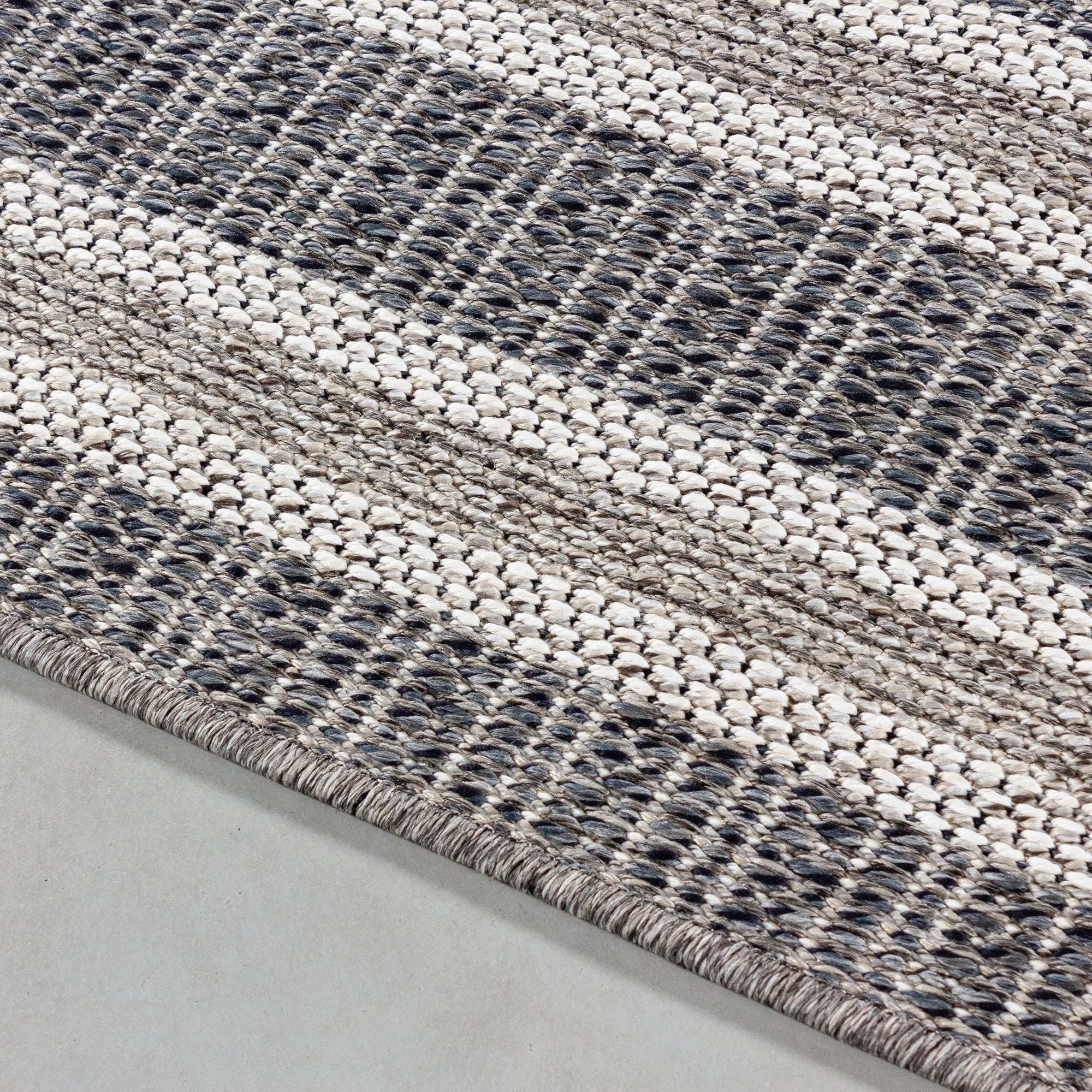 Bordered Rug Gray