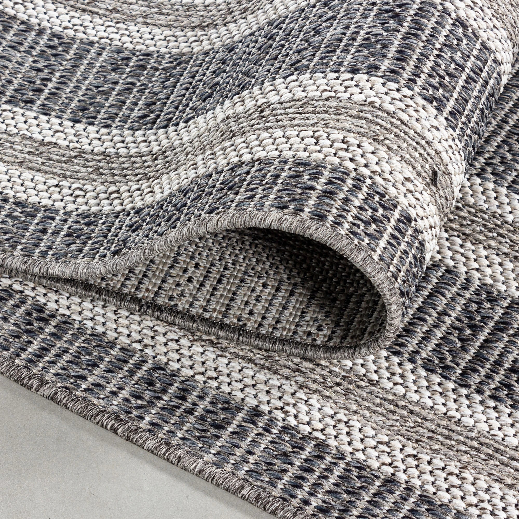 Bordered Rug Gray