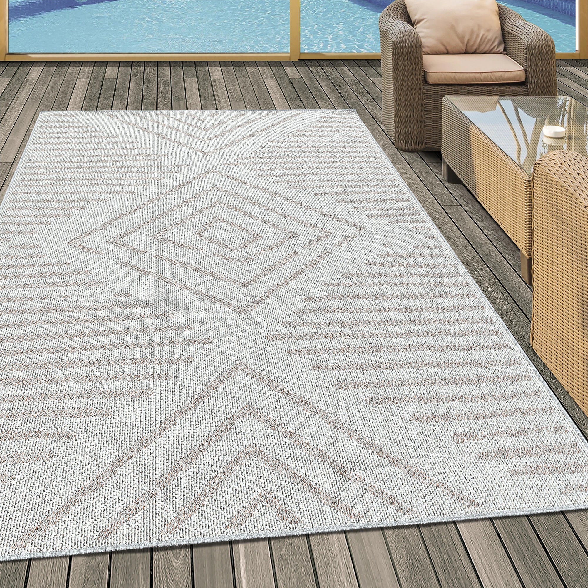 Striped Pinstripe Rug Pink