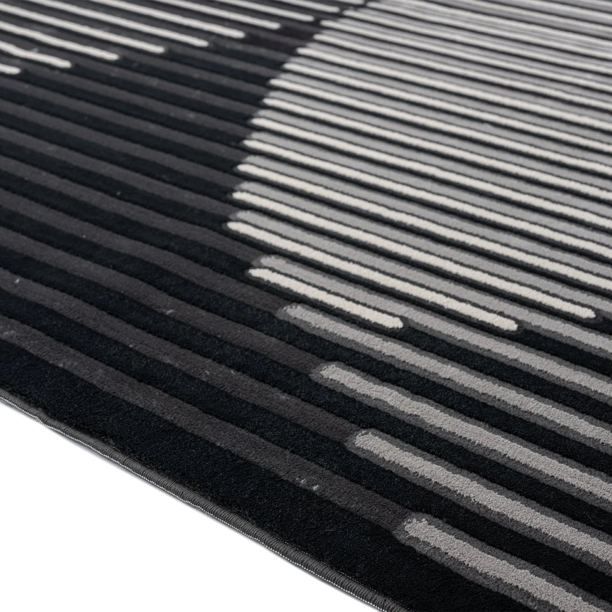 Monochrome Illusion Curve Rug