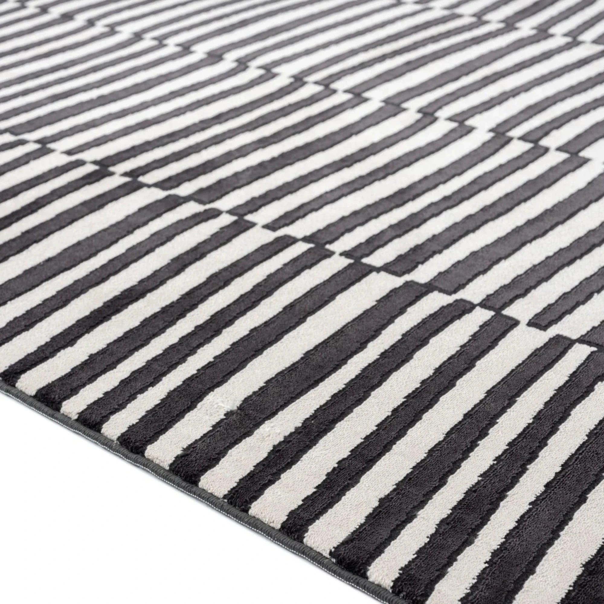 Urban Lines Monochrome Stripe Rug