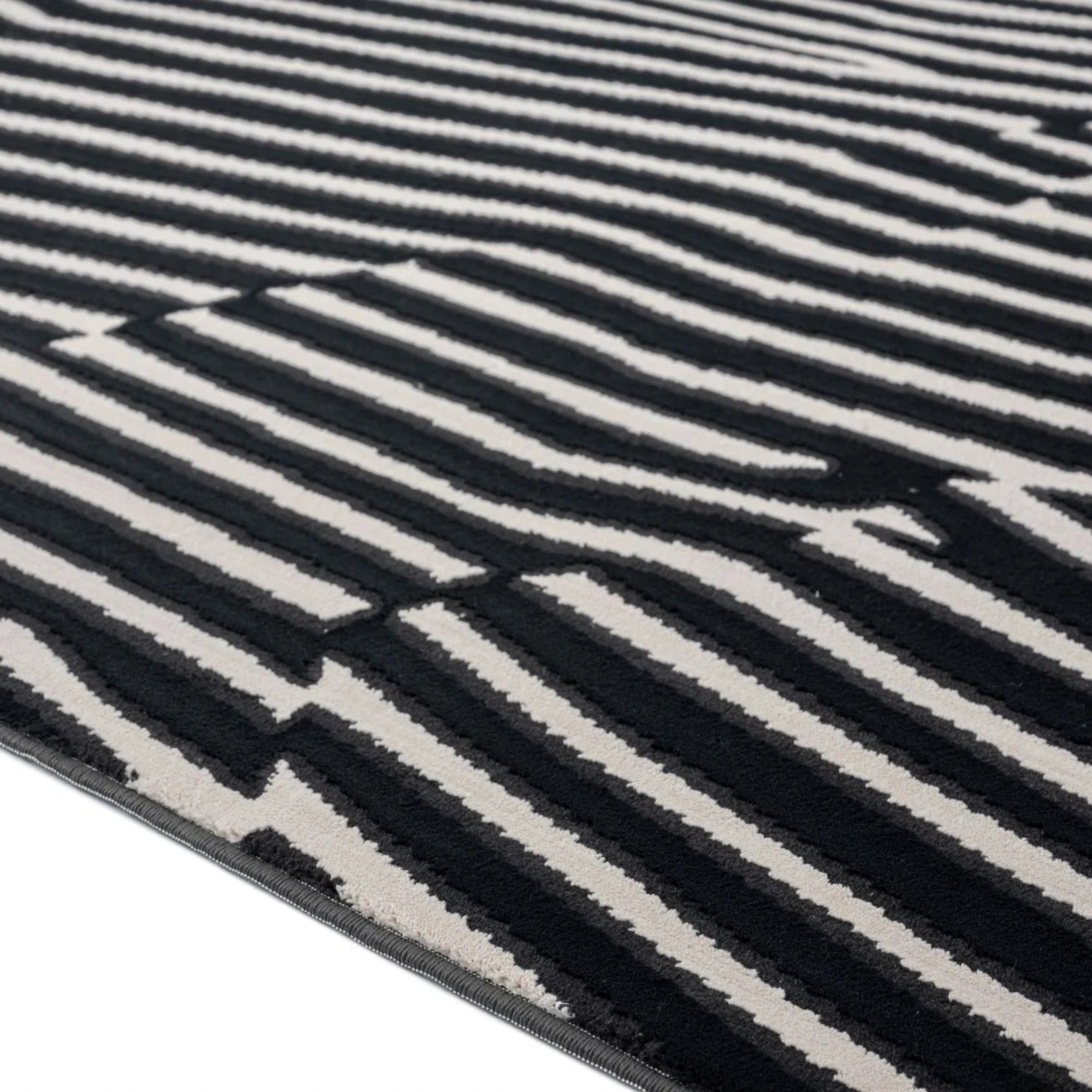 Zebra Echo Abstract Black Rug