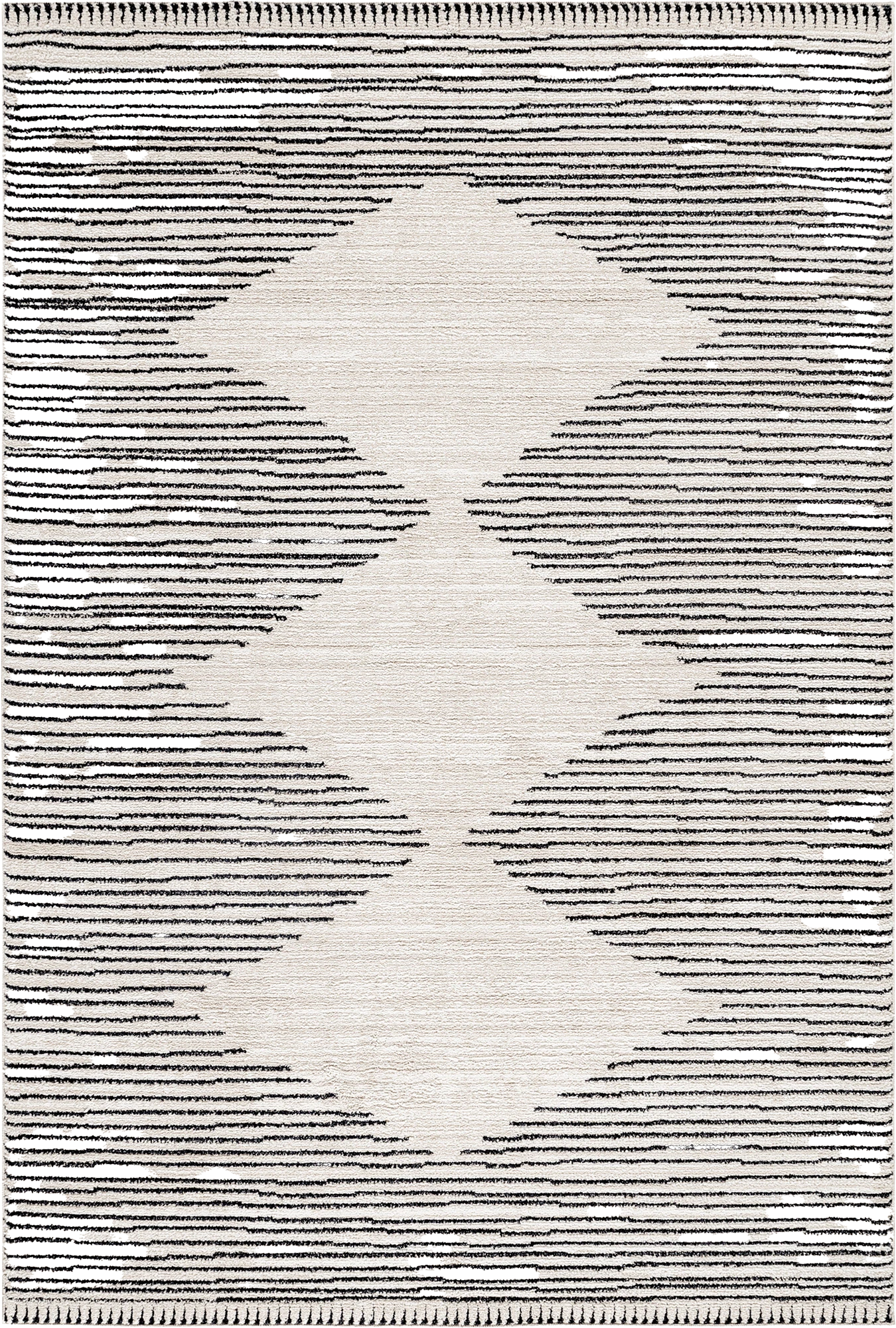 Striped Banded Rug Cream