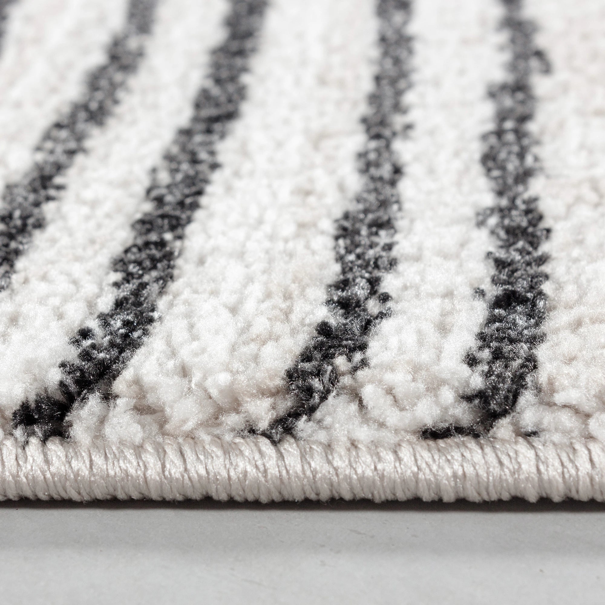 Striped Banded Rug Cream
