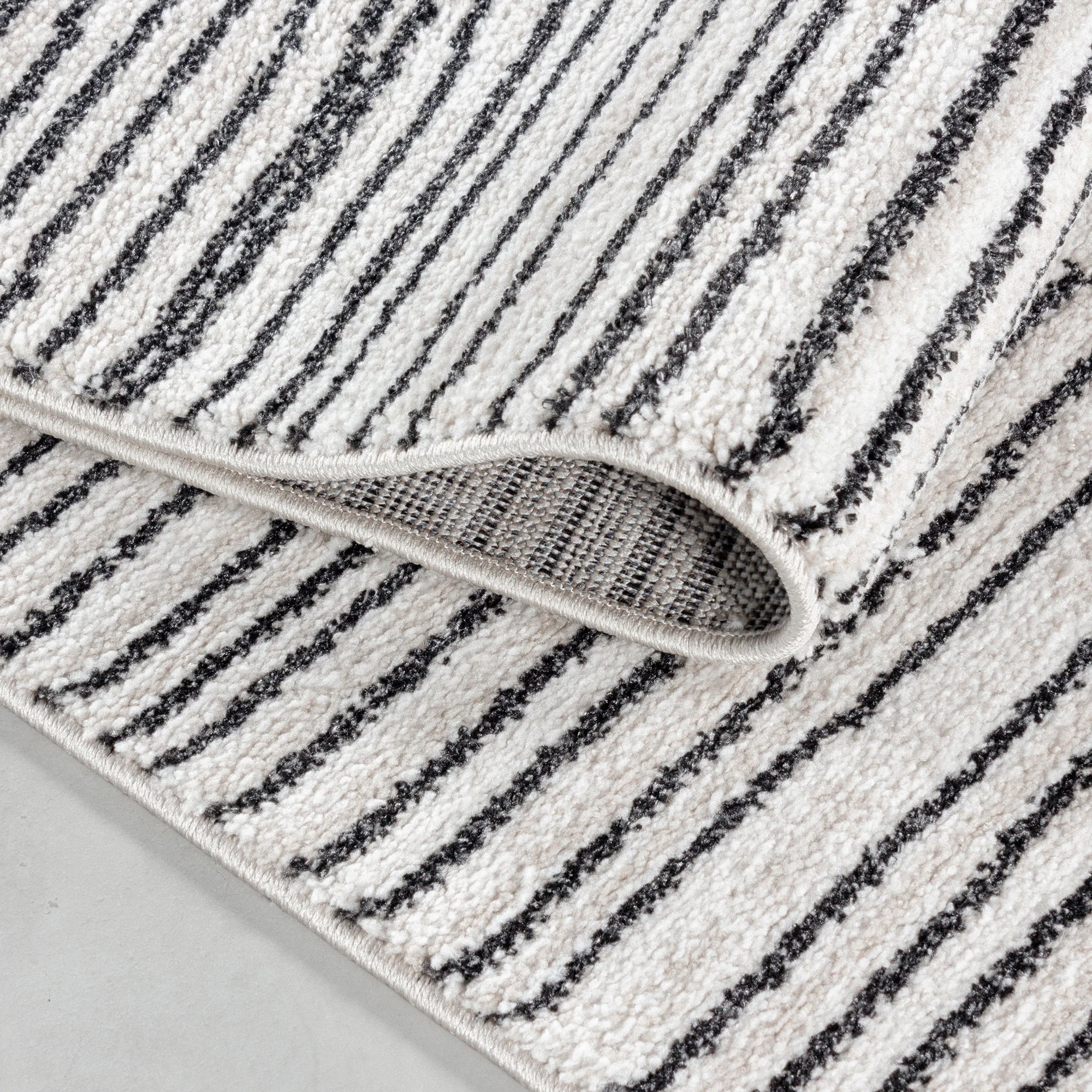 Striped Banded Rug Cream