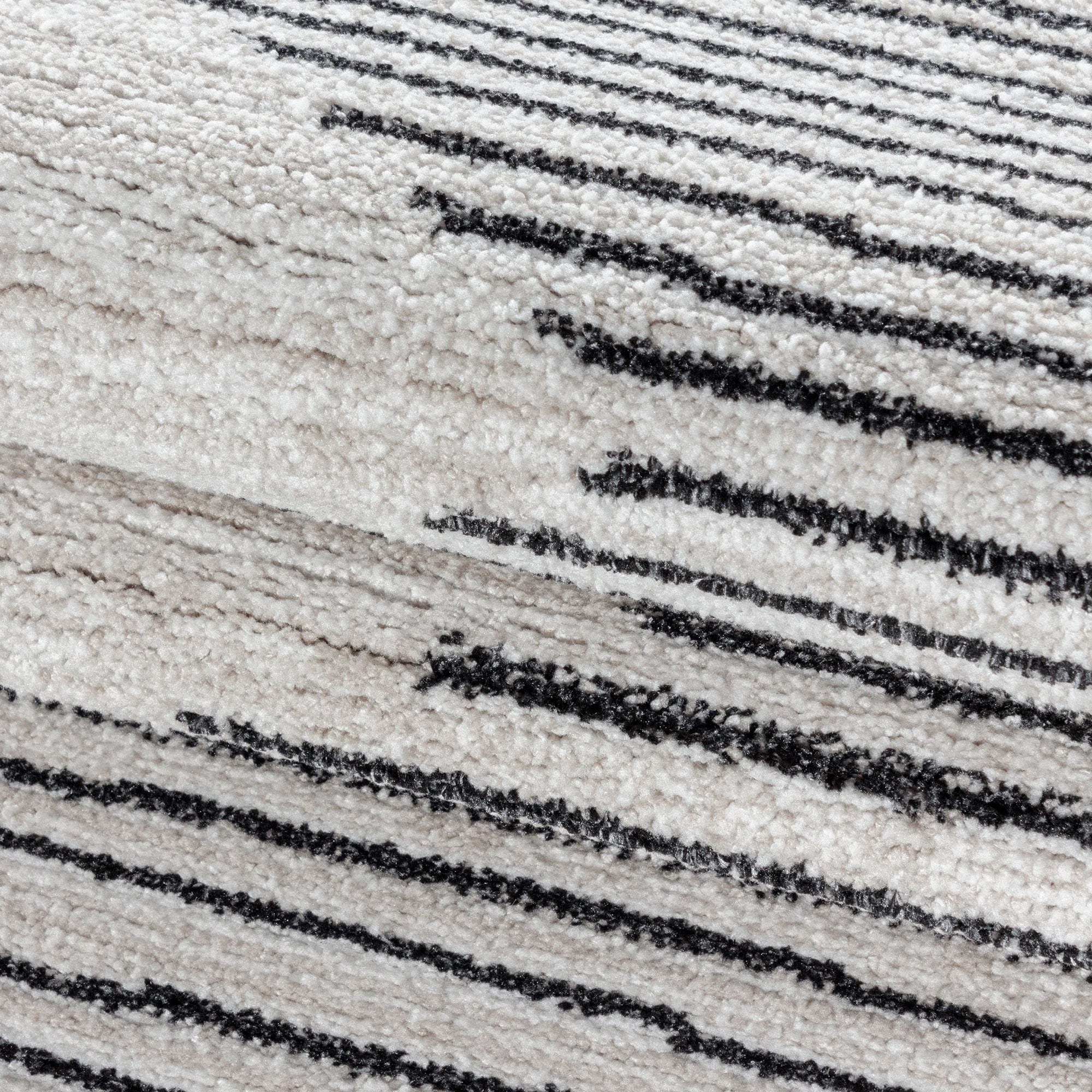 Striped Banded Rug Cream