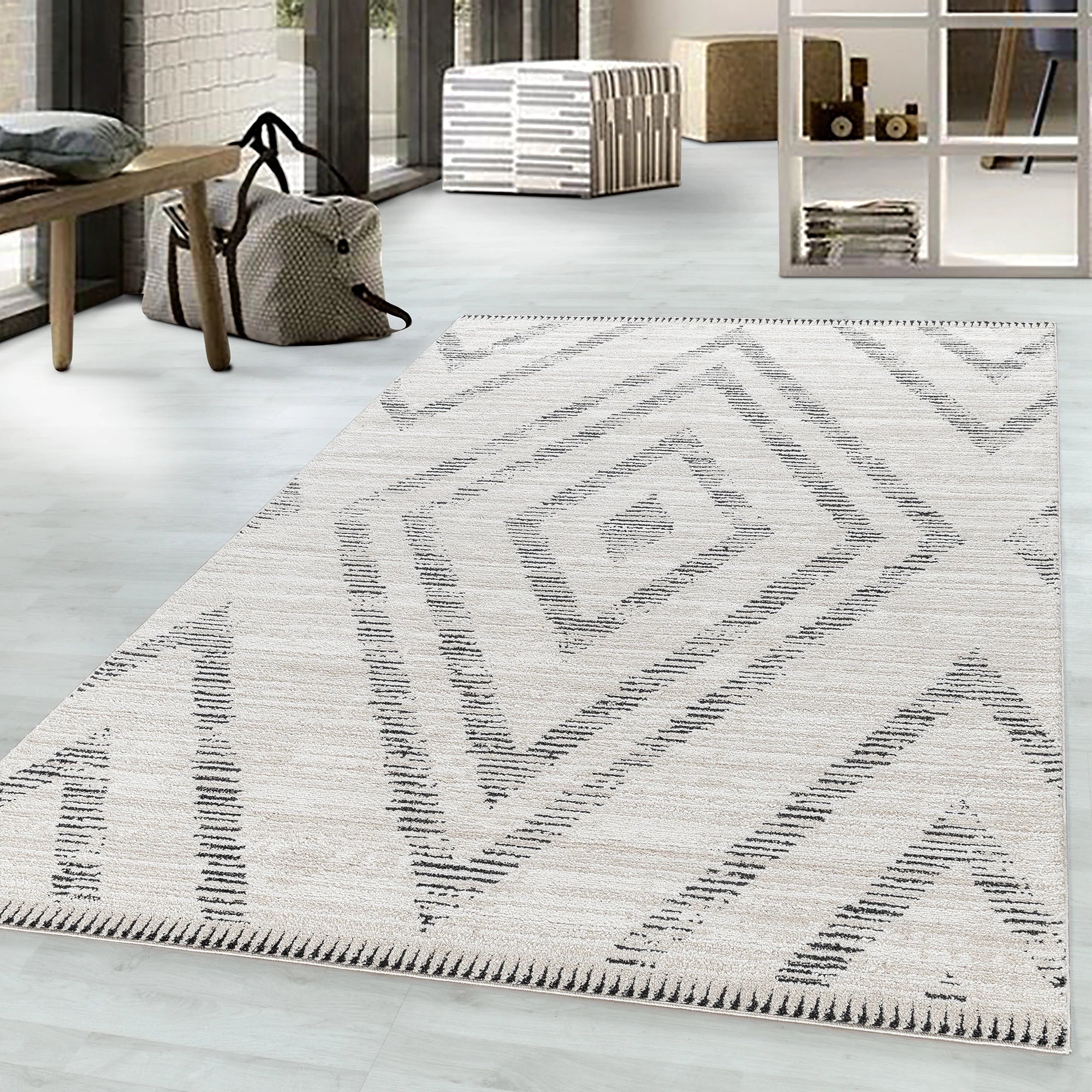 Scandinavian Modern Floor Rug Cream