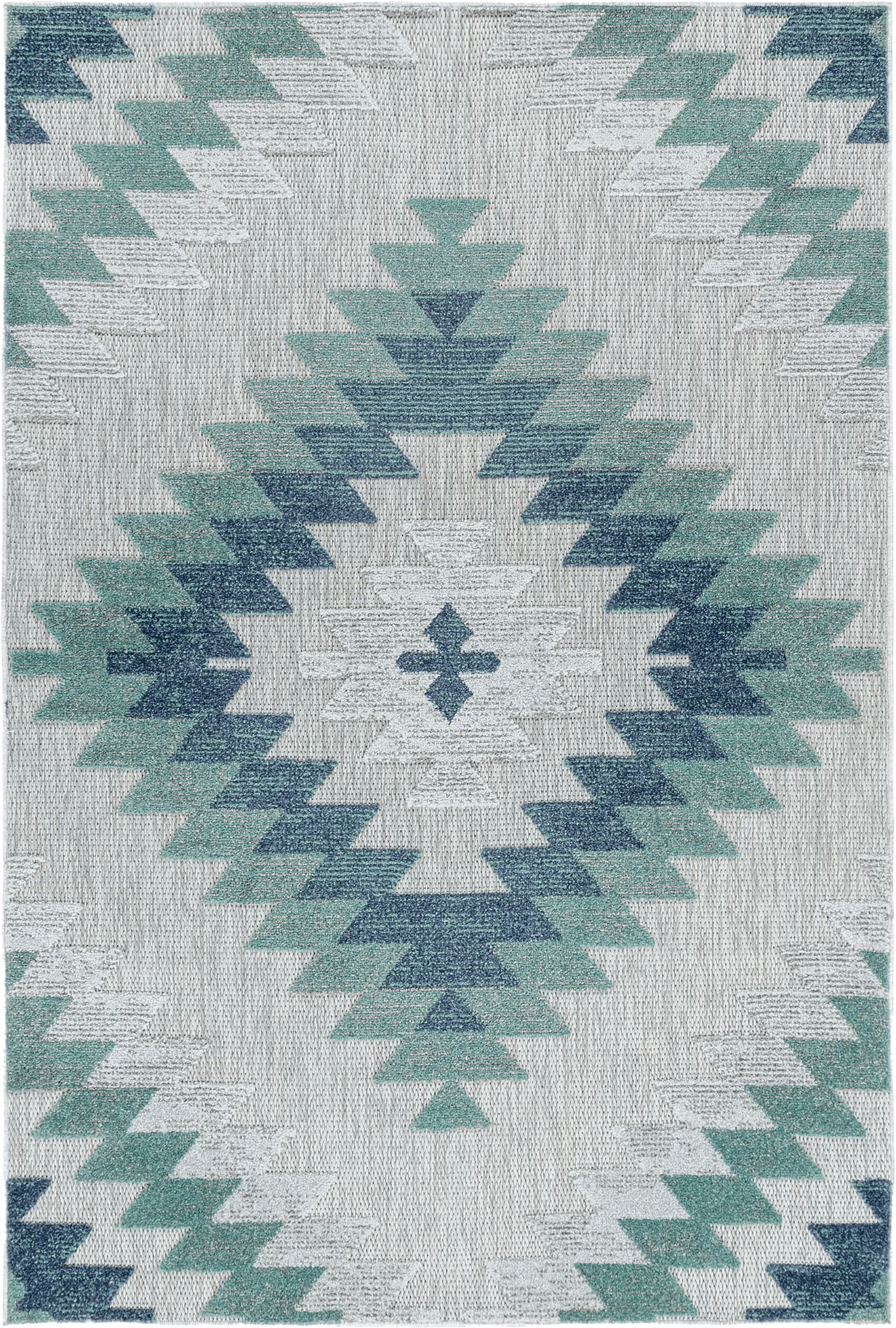 Lattice Polygon Rug Blue
