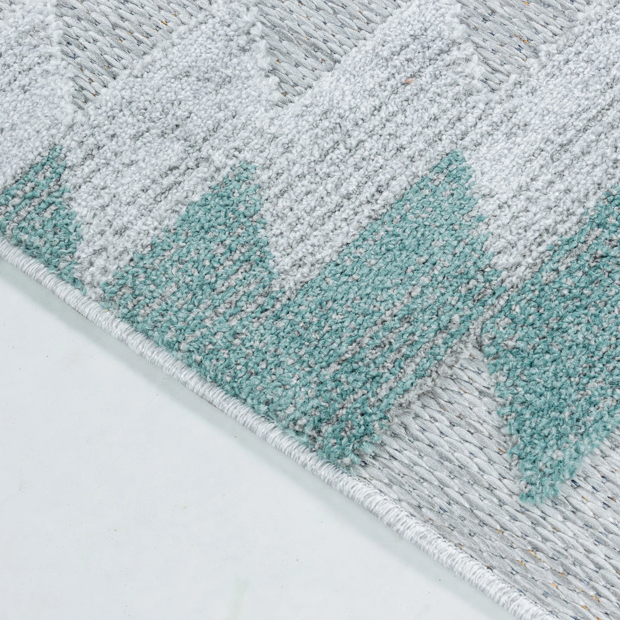 Lattice Polygon Rug Blue