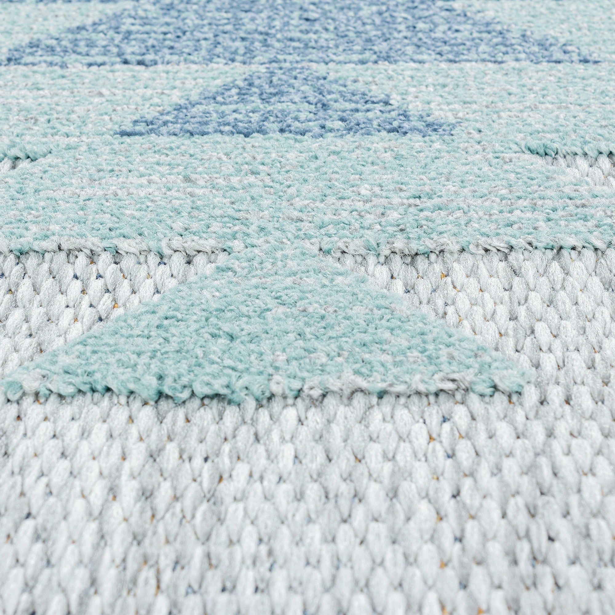 Lattice Polygon Rug Blue