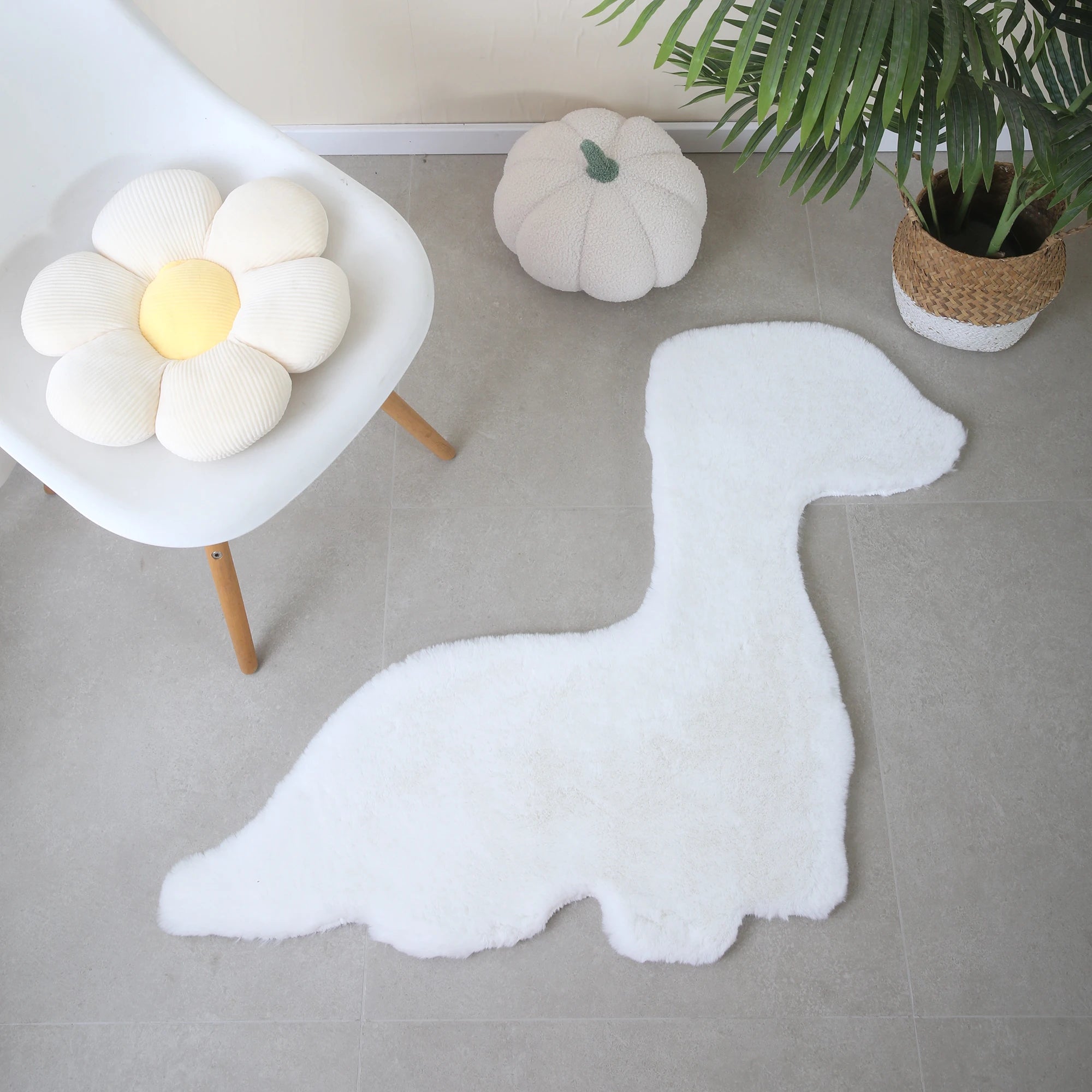 Dino Form Rug White
