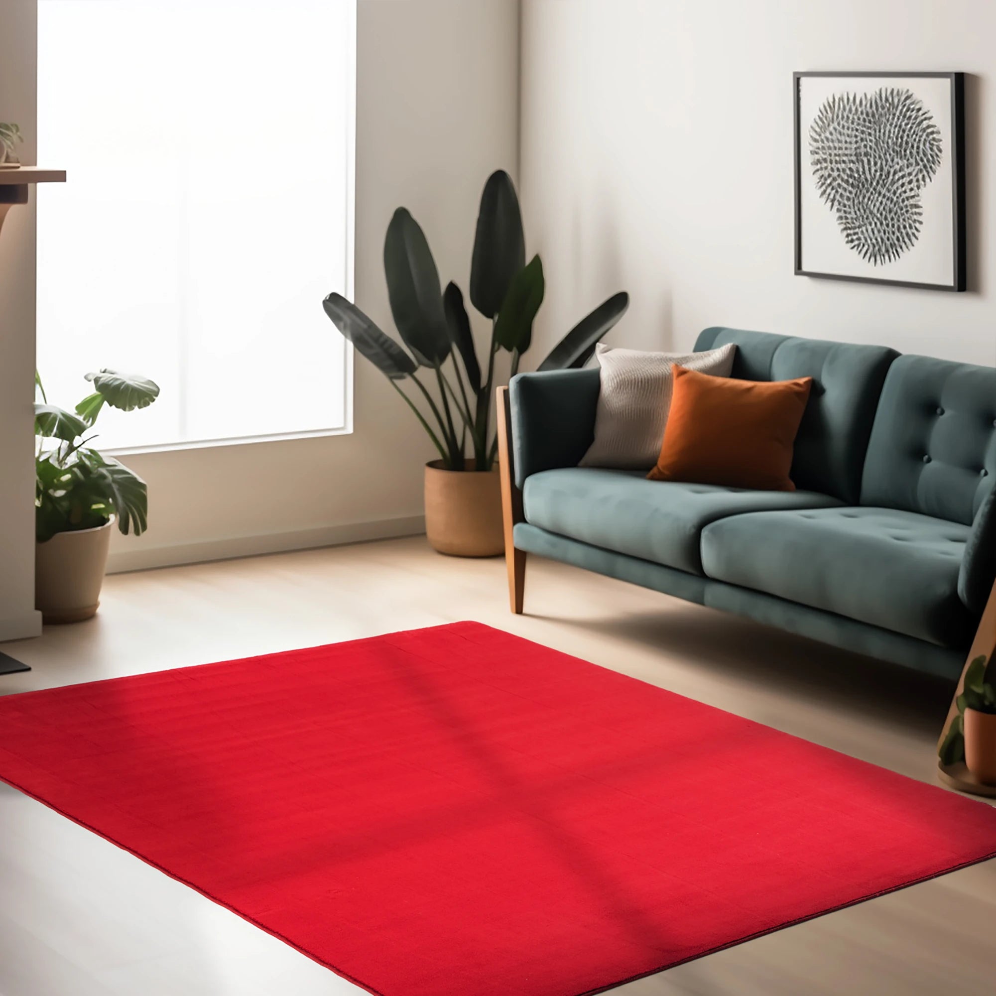 Schicker Bodenteppich in schlichter Farbe