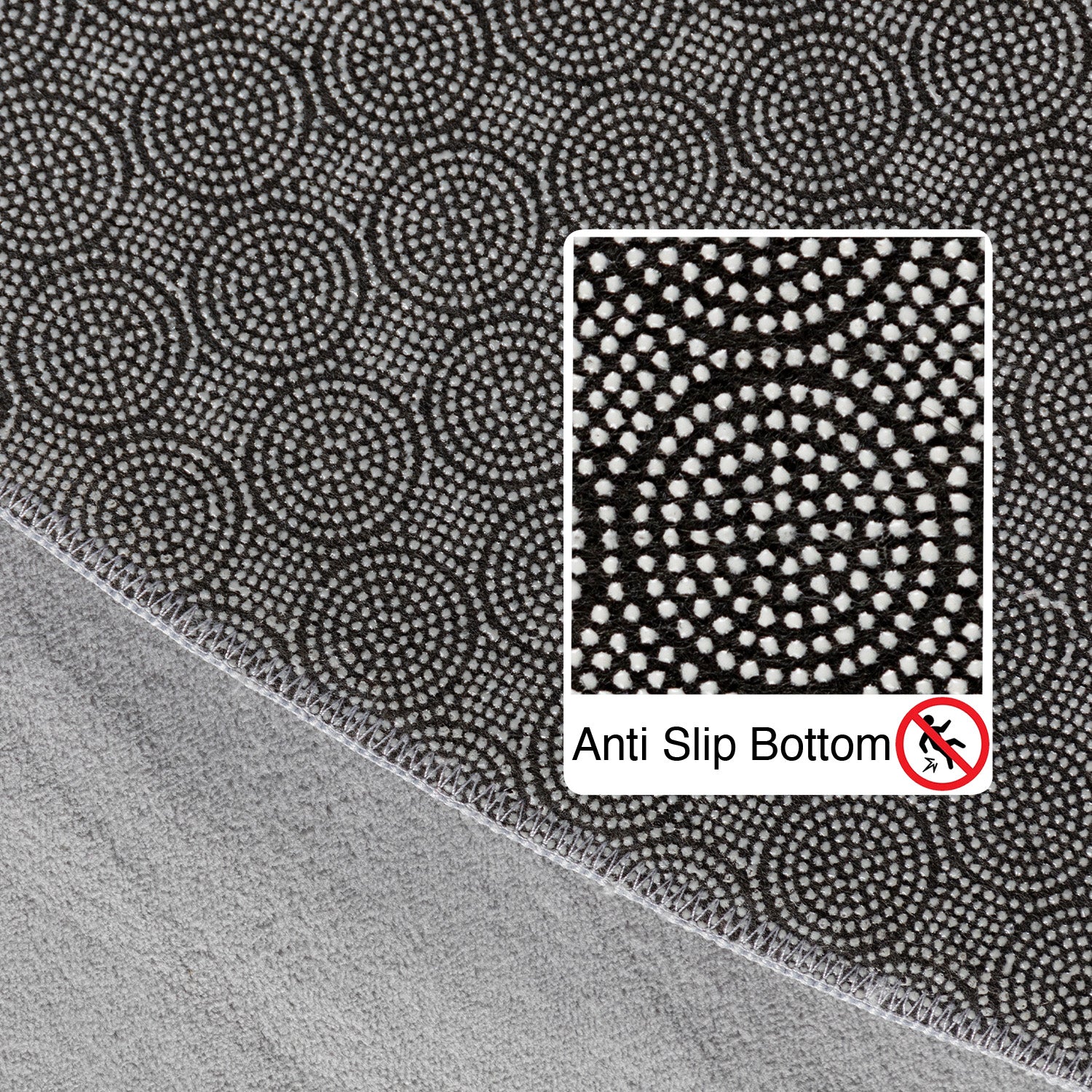 Hochwertiger Einfarbiger Dekoteppich | Silber