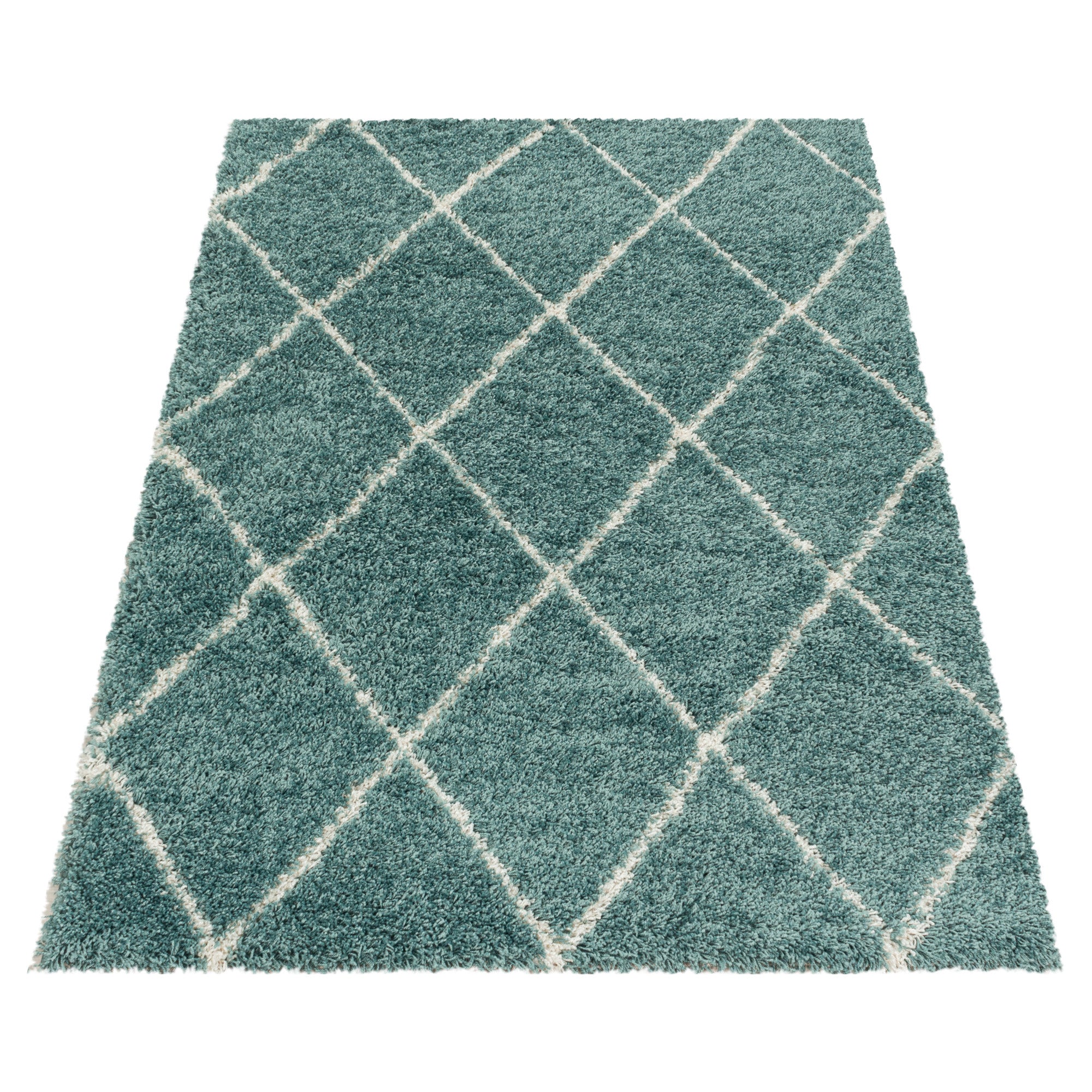 Geometric Polygon Rug Blue