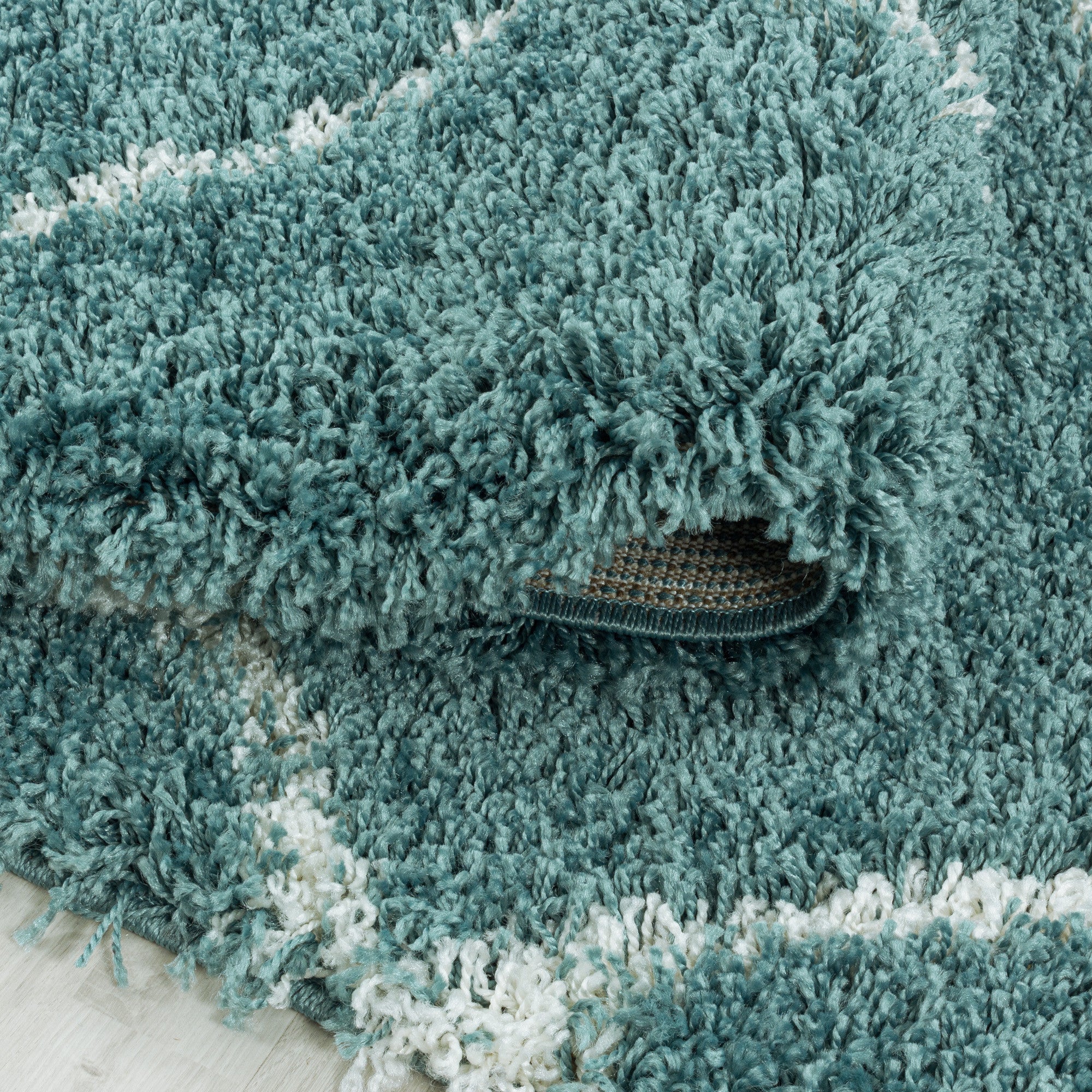 Geometric Polygon Rug Blue