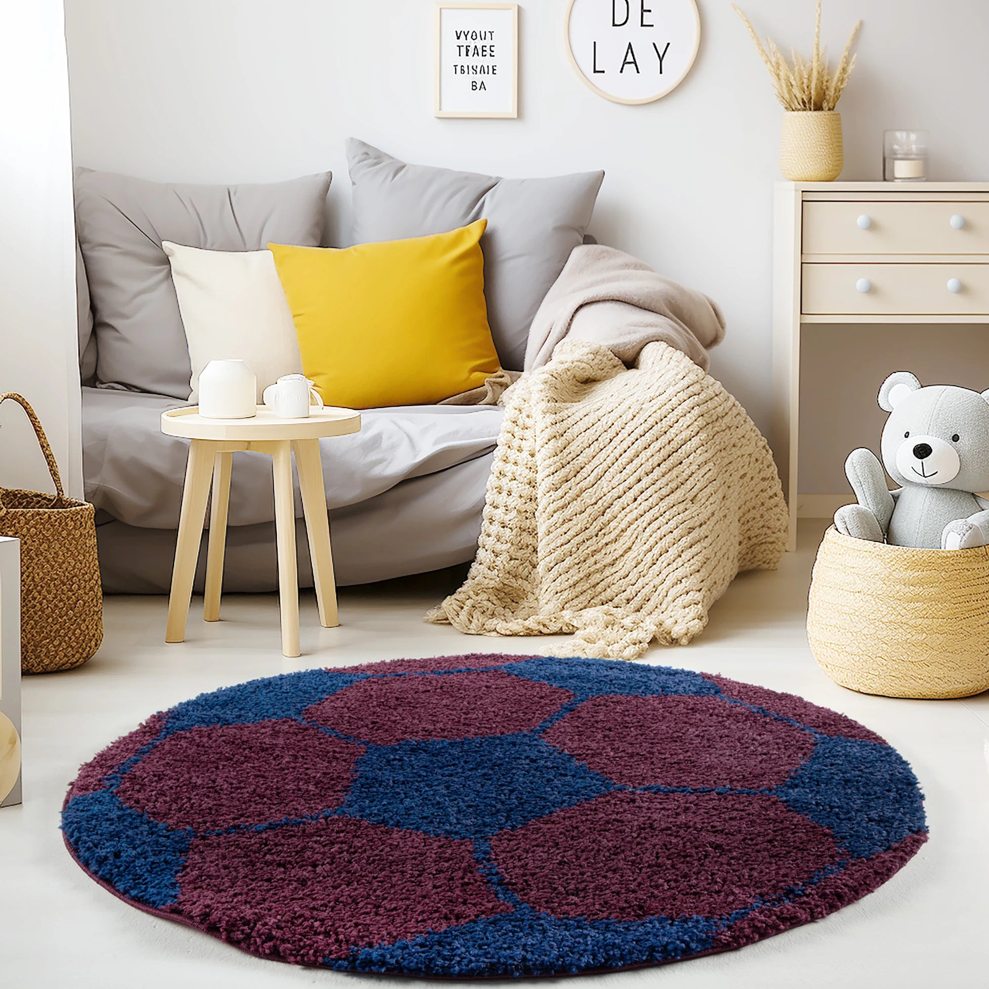 Football Rug Navy