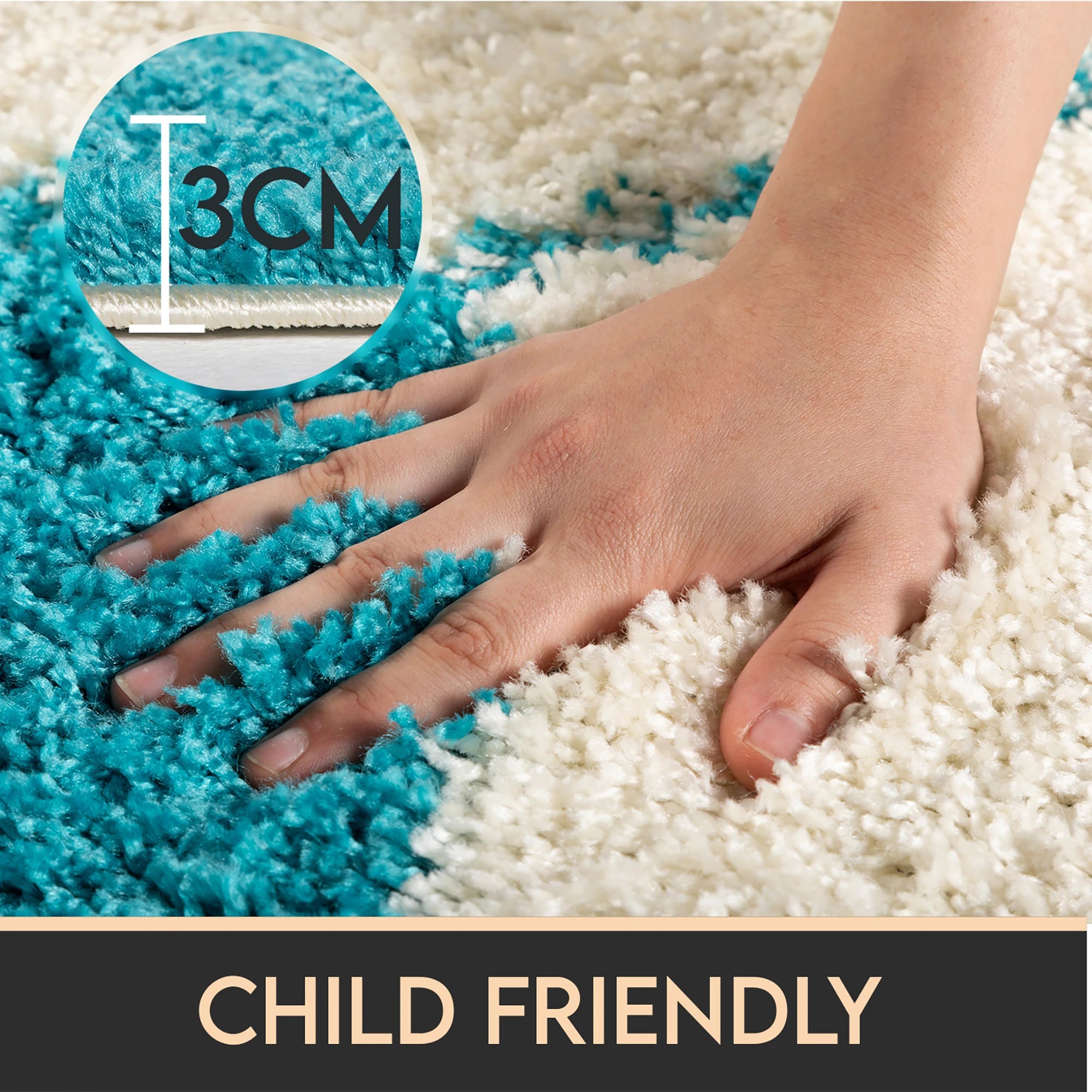 Football Rug Turquoise
