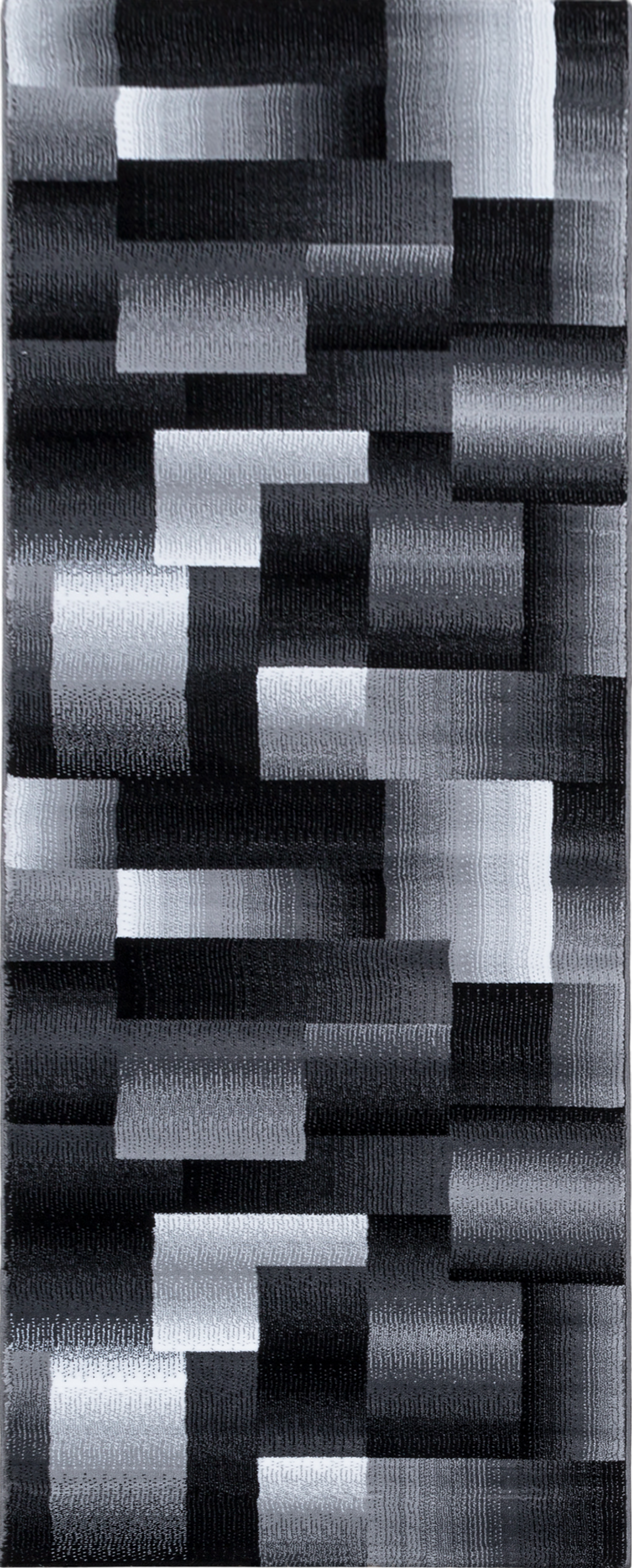 abstrakt-karierter Plaid Teppich Schwarz