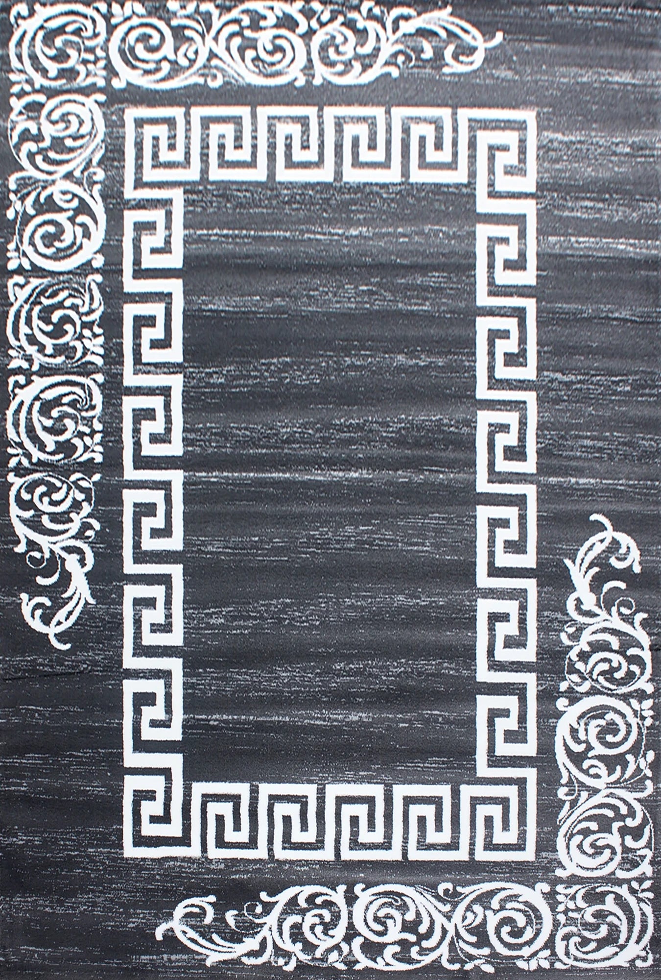 Meander Pattern Rug Gray