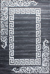 Meander Pattern Rug Gray Gray