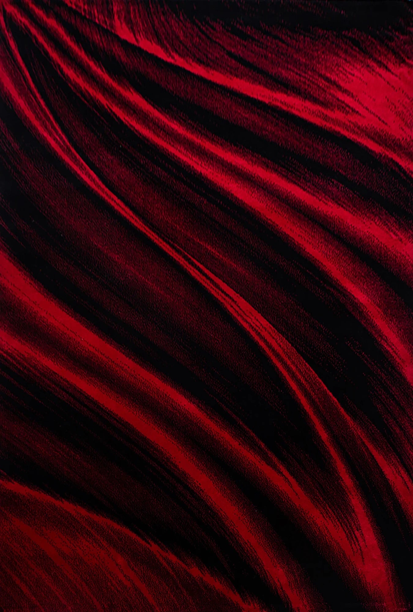 Abstract-waves Freeform Rug Red