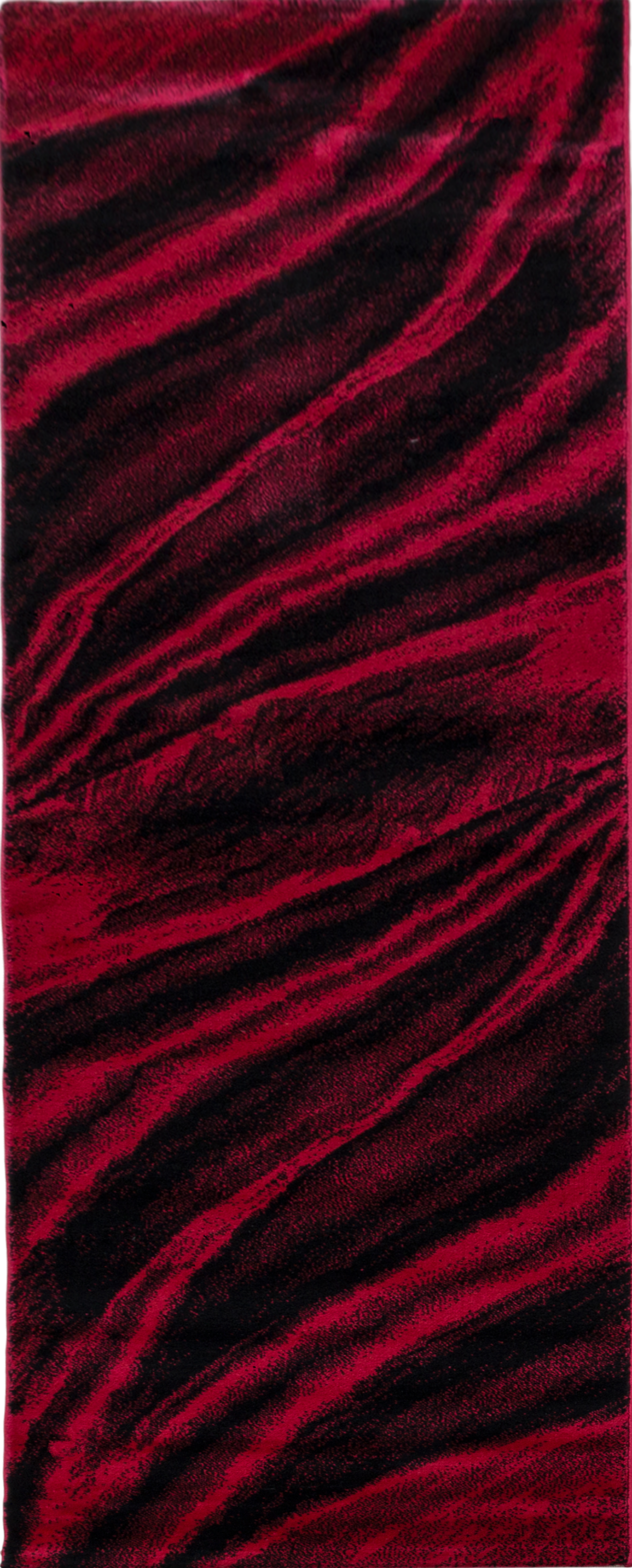 Abstract-waves Freeform Rug Red