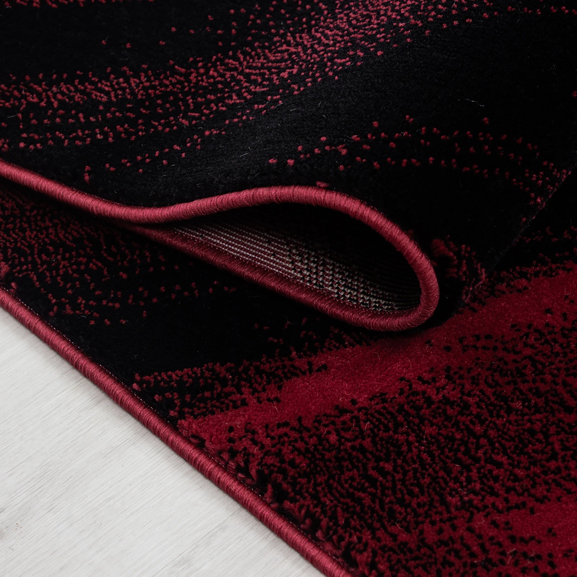Abstract-waves Freeform Rug Red