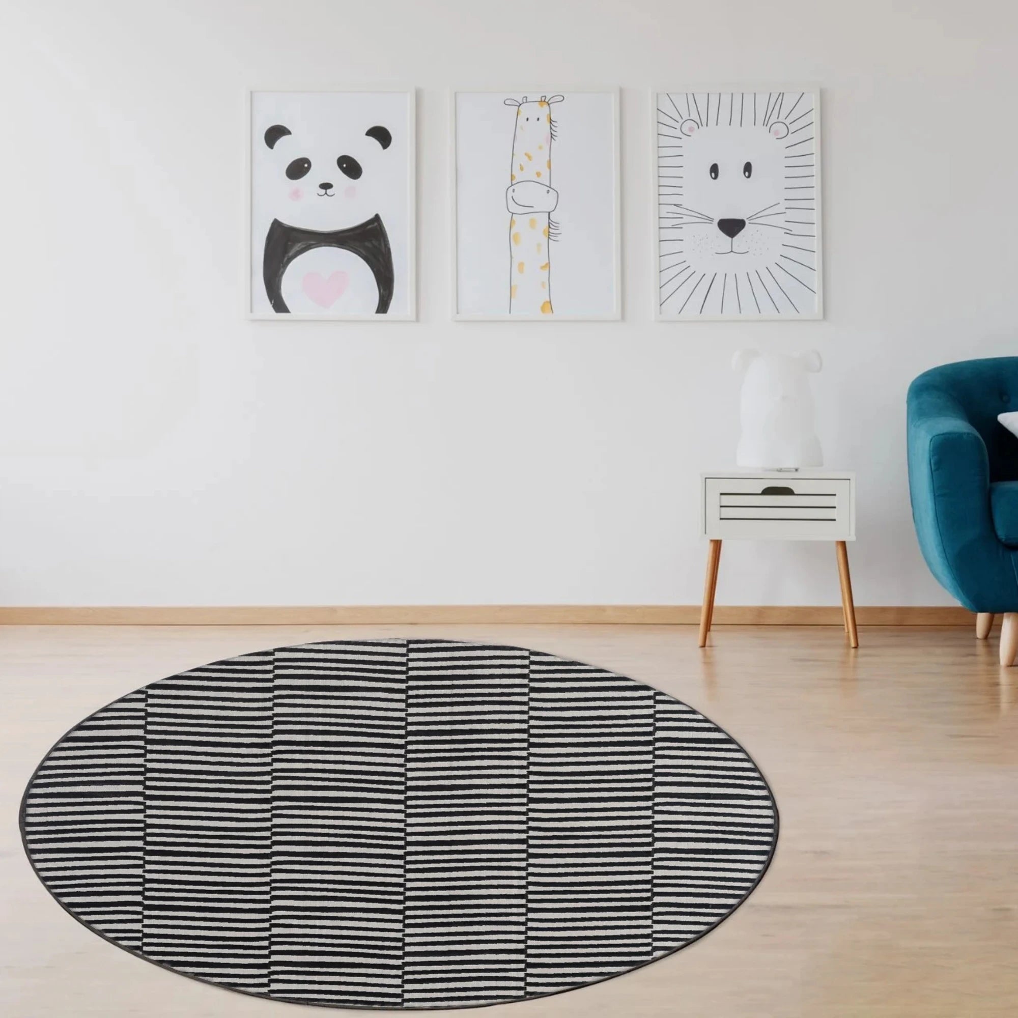 Urban Lines Monochrome Stripe Rug