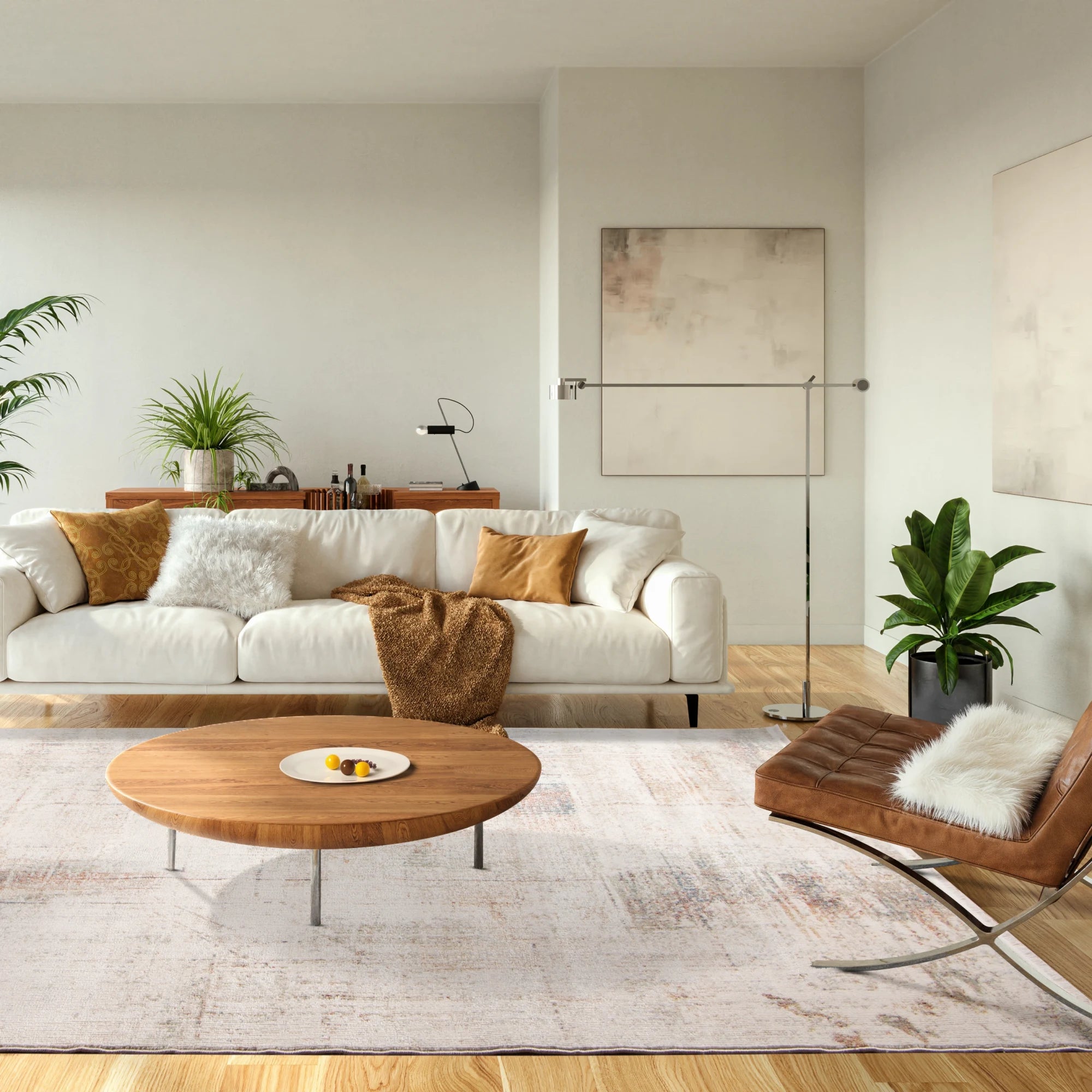 Rust Fade Abstract Washable Rug