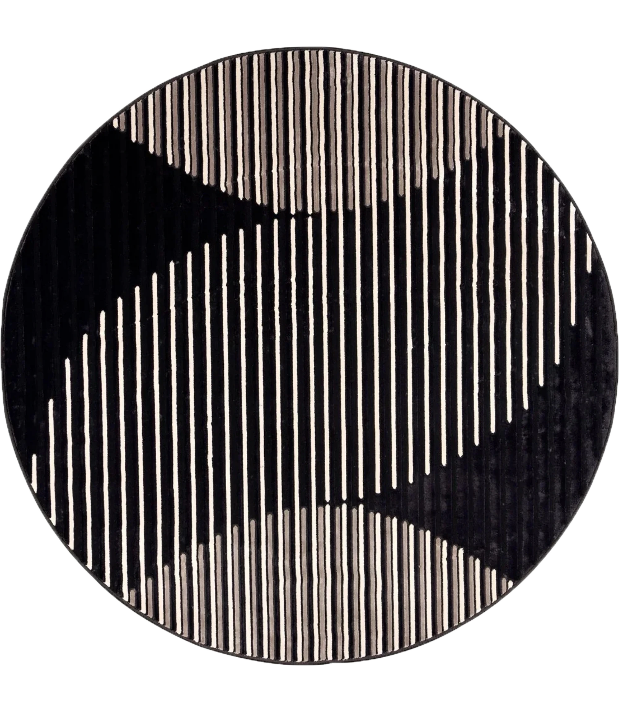 Monochrome Illusion Curve Rug