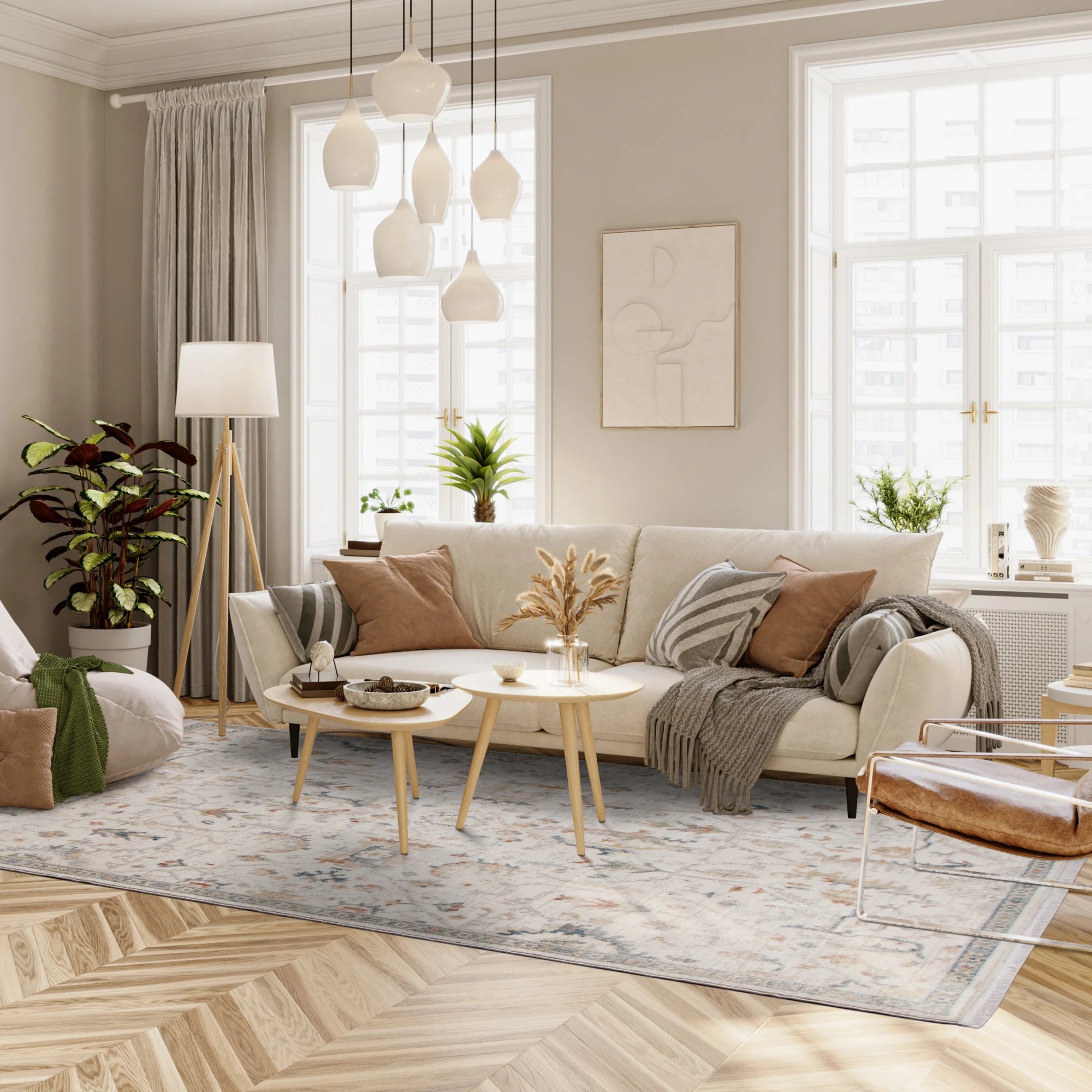 Pastel Bloom Vintage Garden Rug