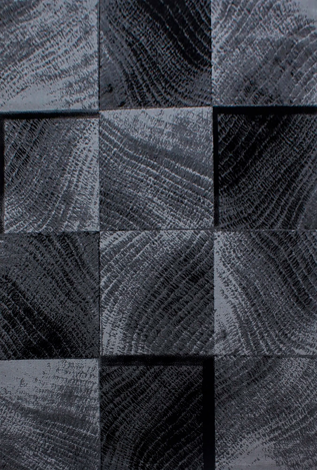Checkered Plaid Rug Black