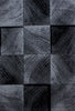 Karierter Teppich in Schwarz 
