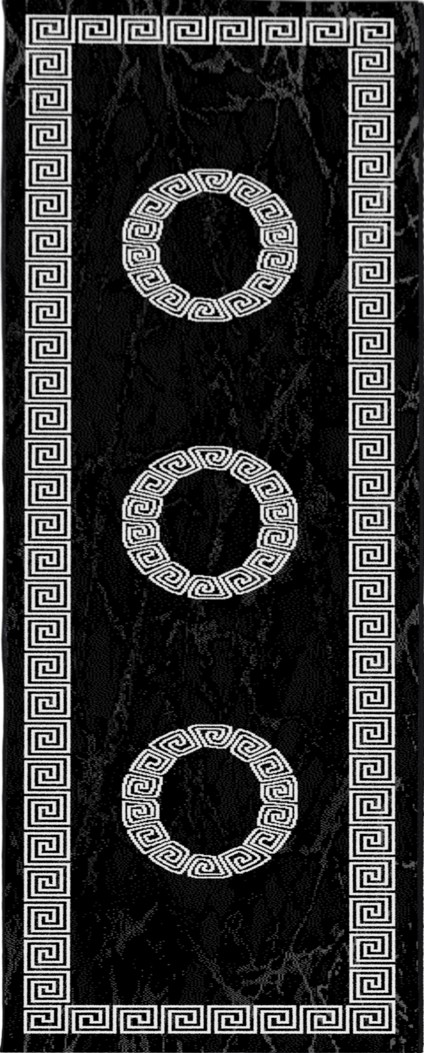 Meander Pattern Elegant Rug Black
