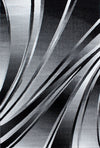 Abstract-waves Freeform Refined Floor Rug Black