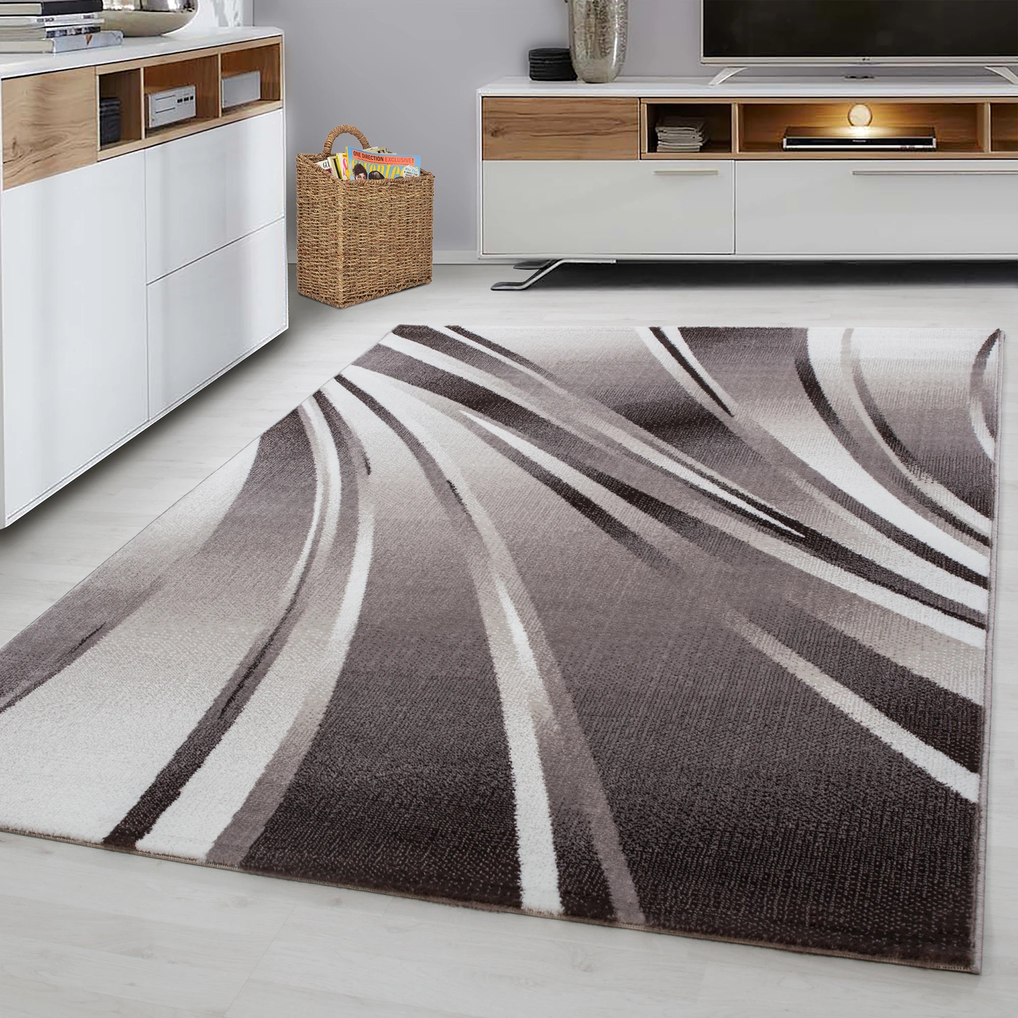 Abstract-waves Abstract Rug Brown