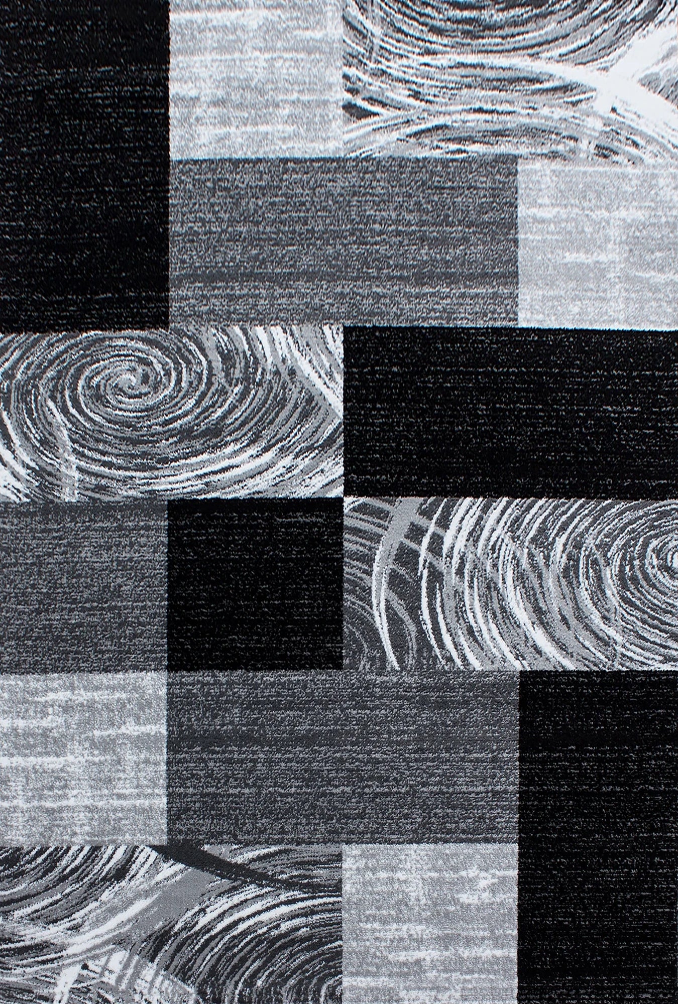 abstract-checkered Checkered Rug Black