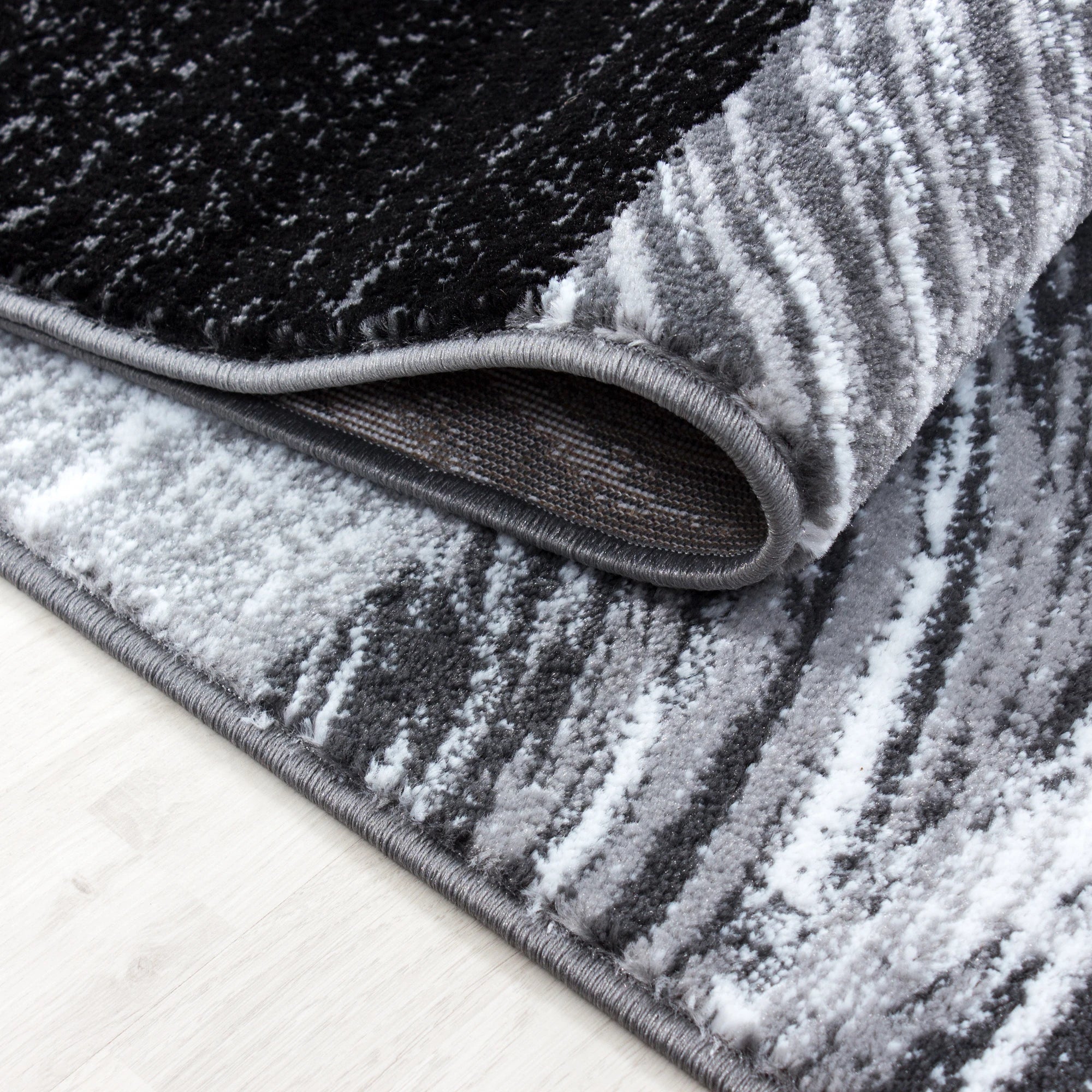 abstract-checkered Checkered Rug Black