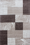 abstract-checkered Grid Rug Brown Brown