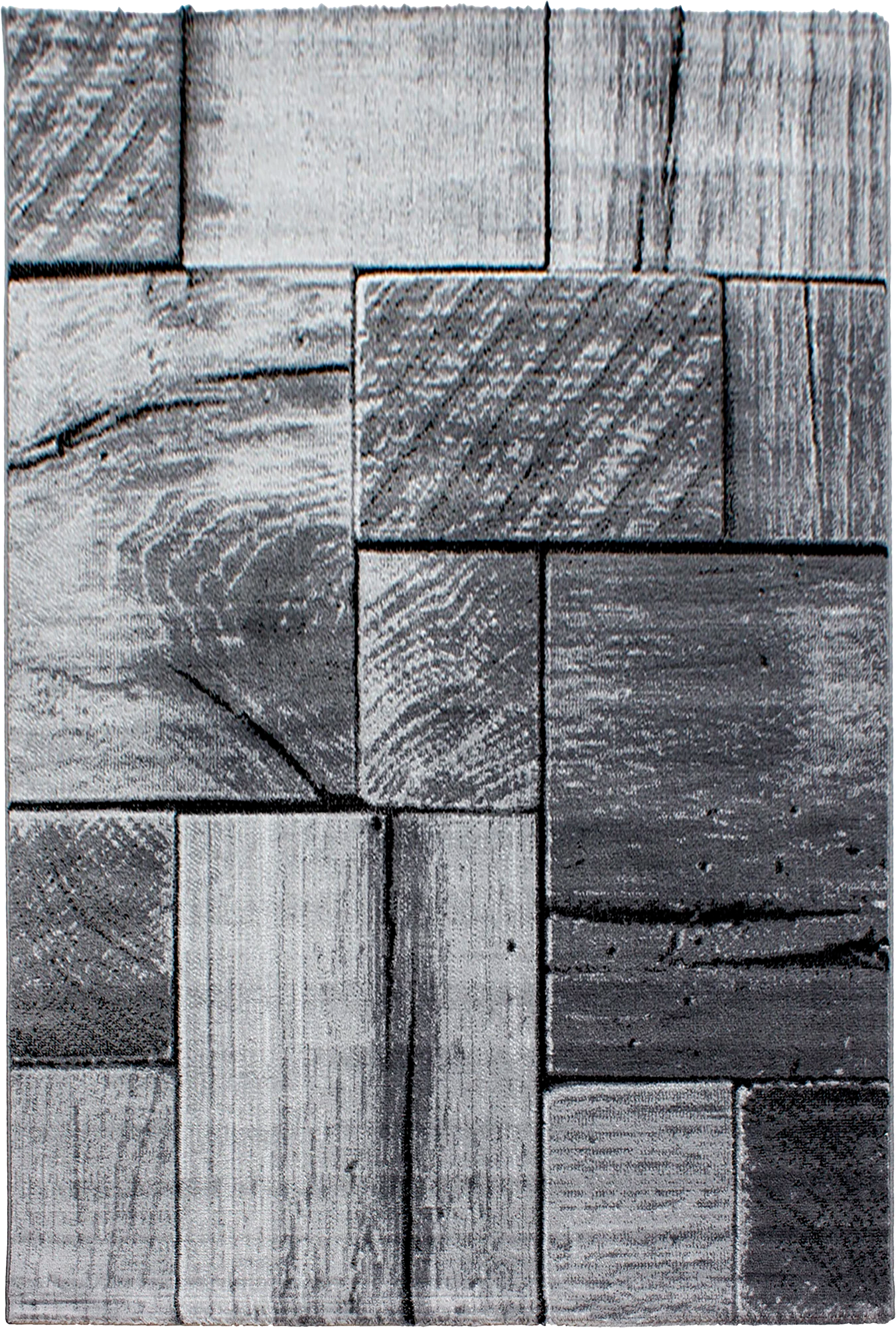 3D-Holzteppich Schwarz