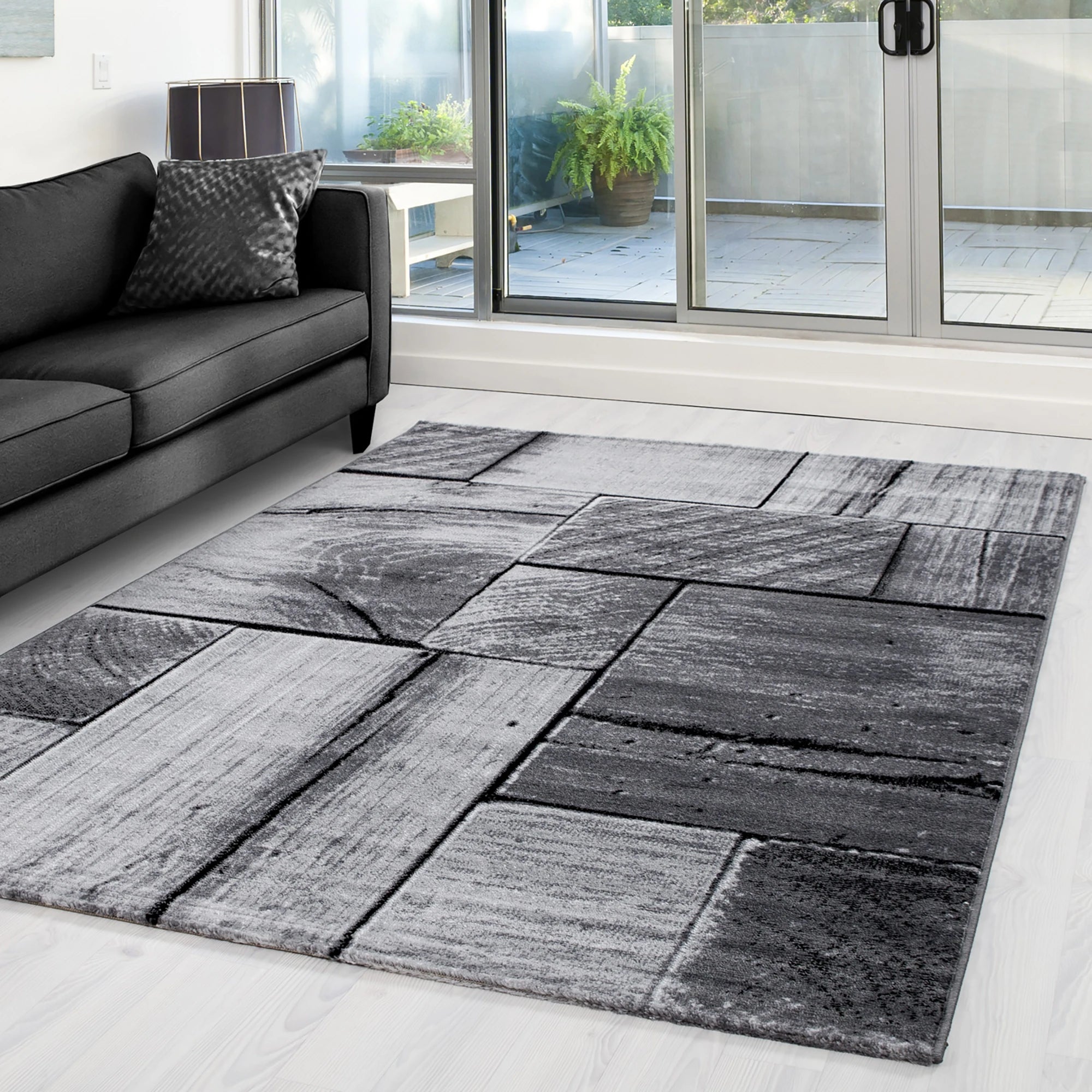 3d-wood Rug Black