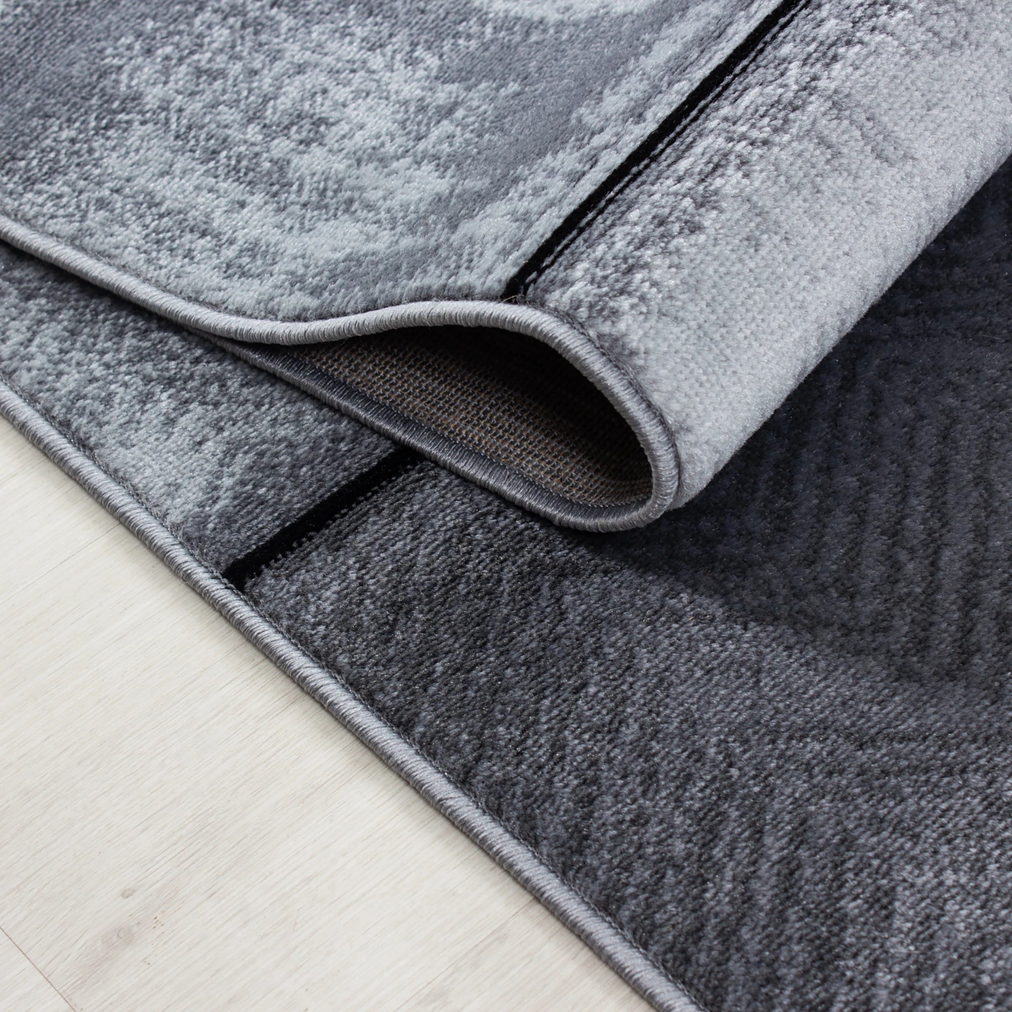 3d-wood Rug Black