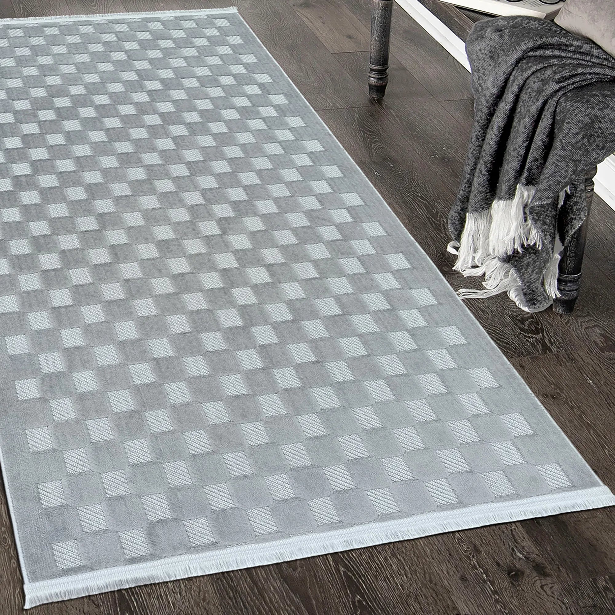 Modern Grid Rug Gray - Bella Rugs