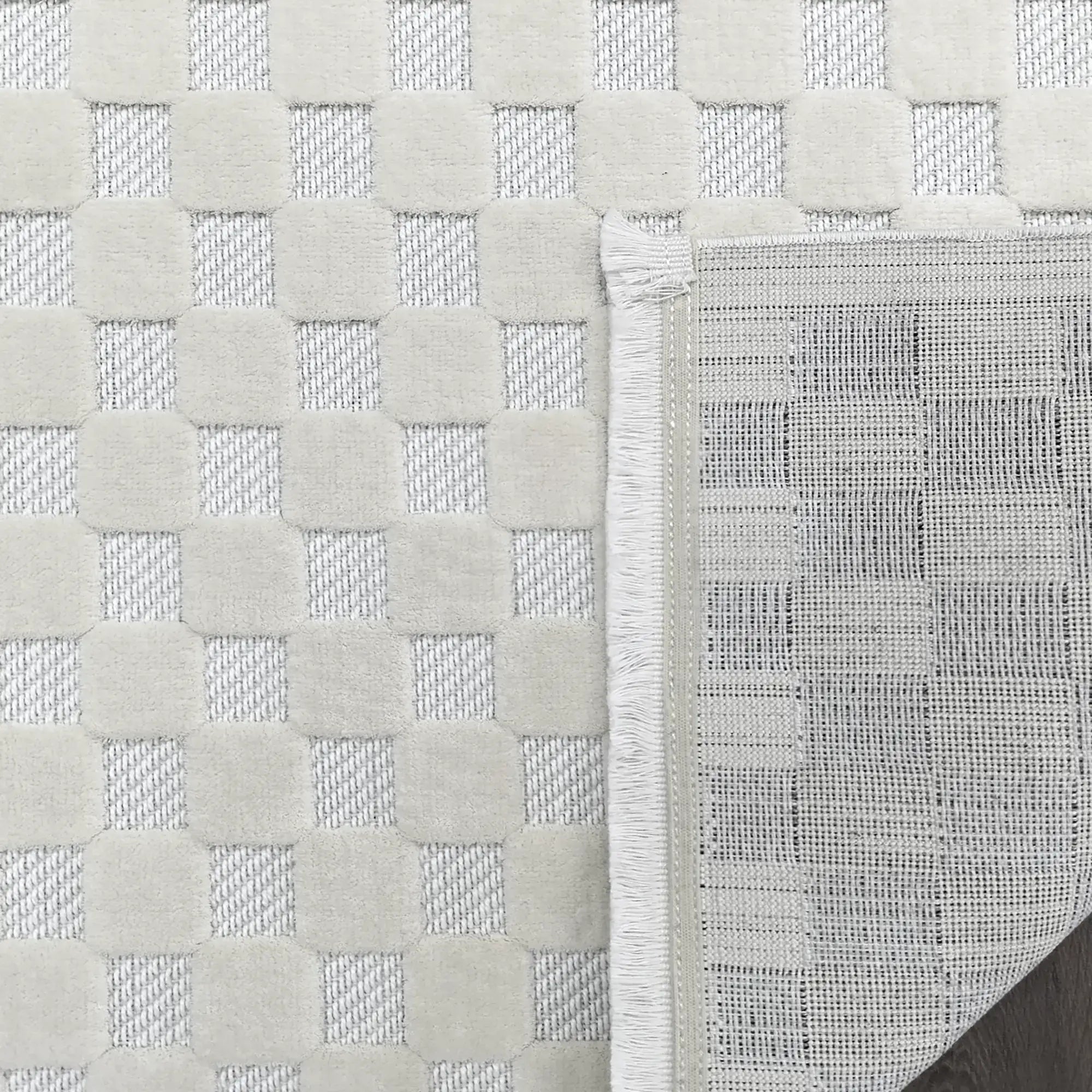 Nordic Check Rug White