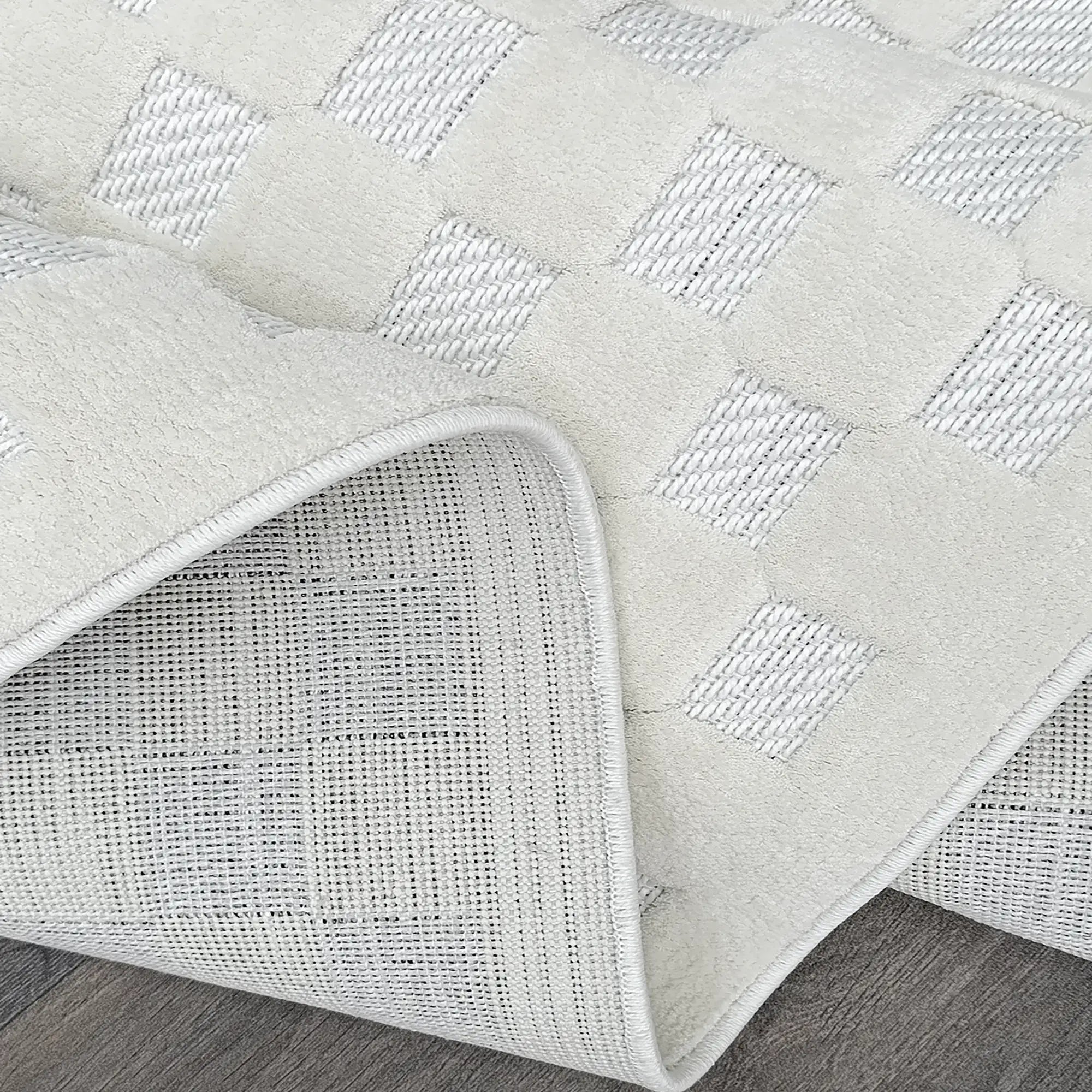 Nordic Check Rug White