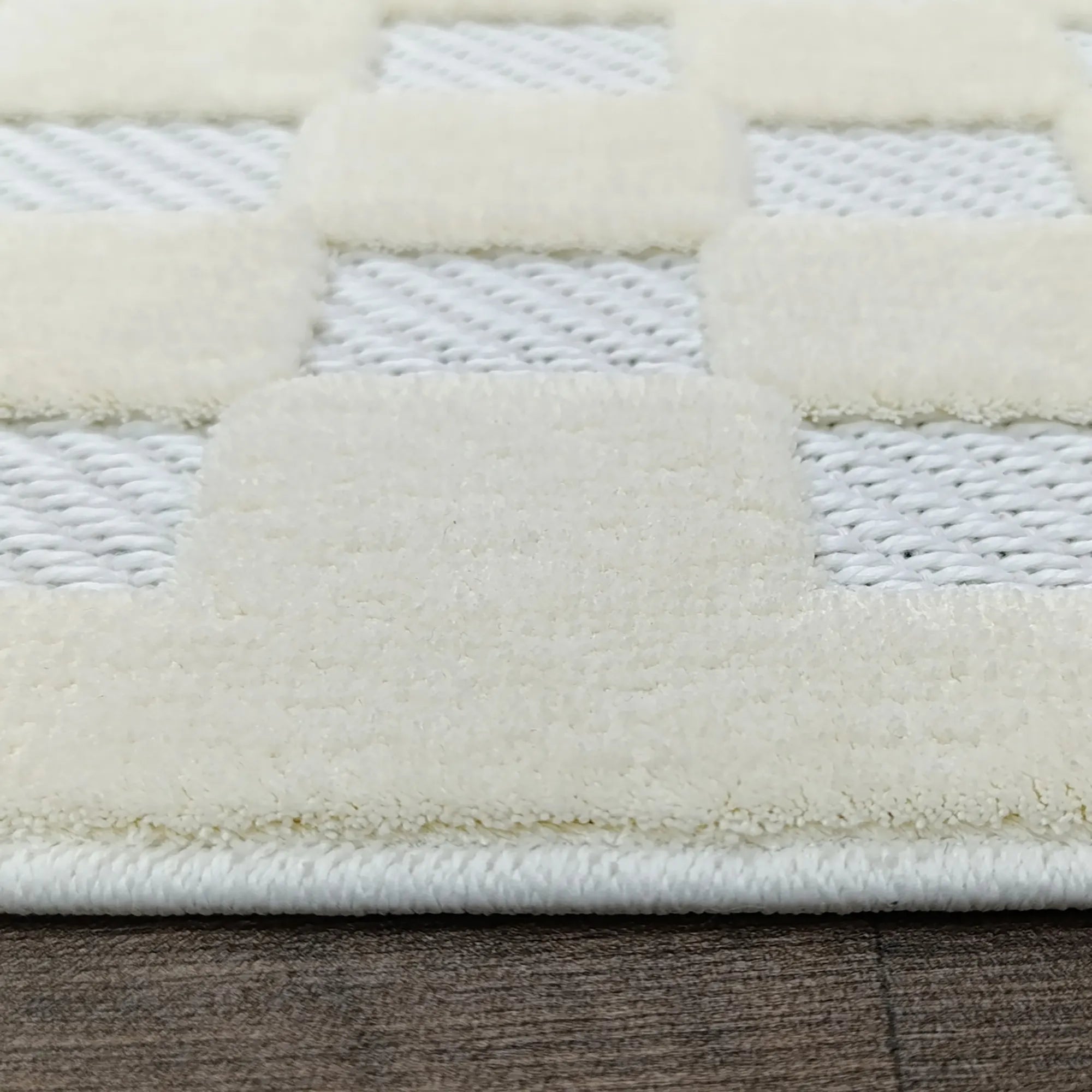 Nordic Check Rug White - Bella Rugs