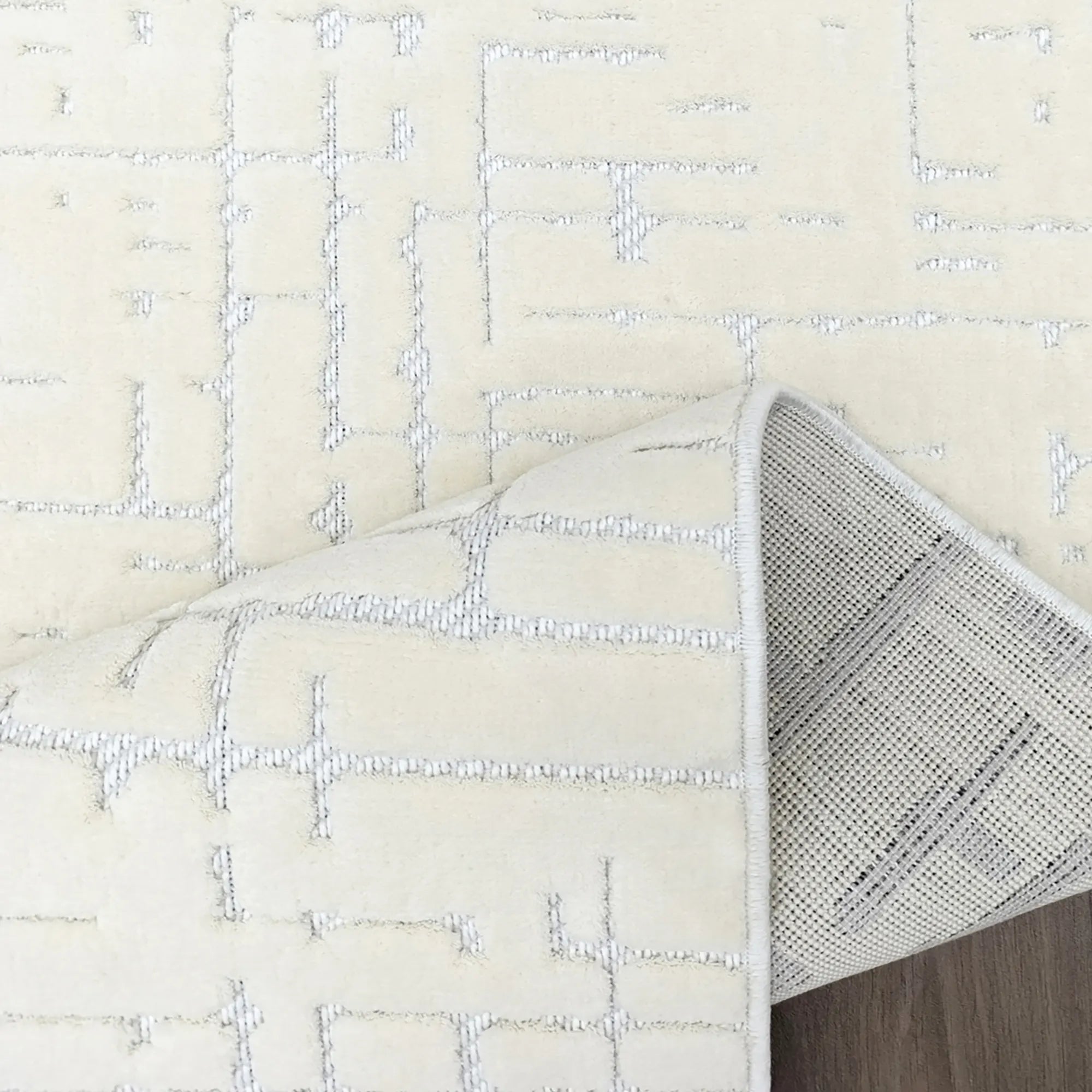 Nordic Texture Rug White - Bella Rugs
